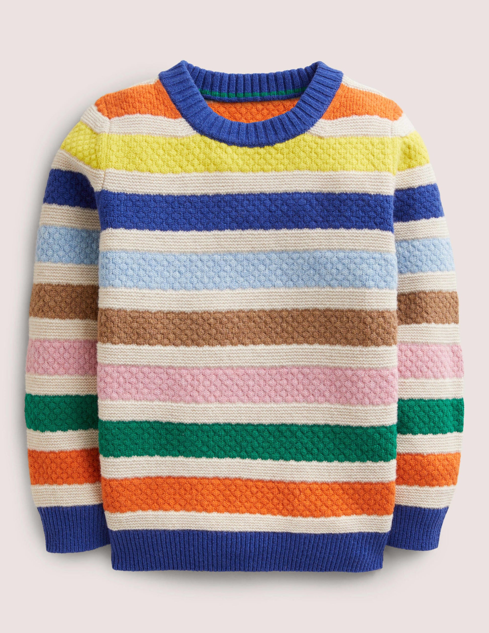 Mini-me Stripe Sweater-Oatmeal Rainbow Stripe-1
