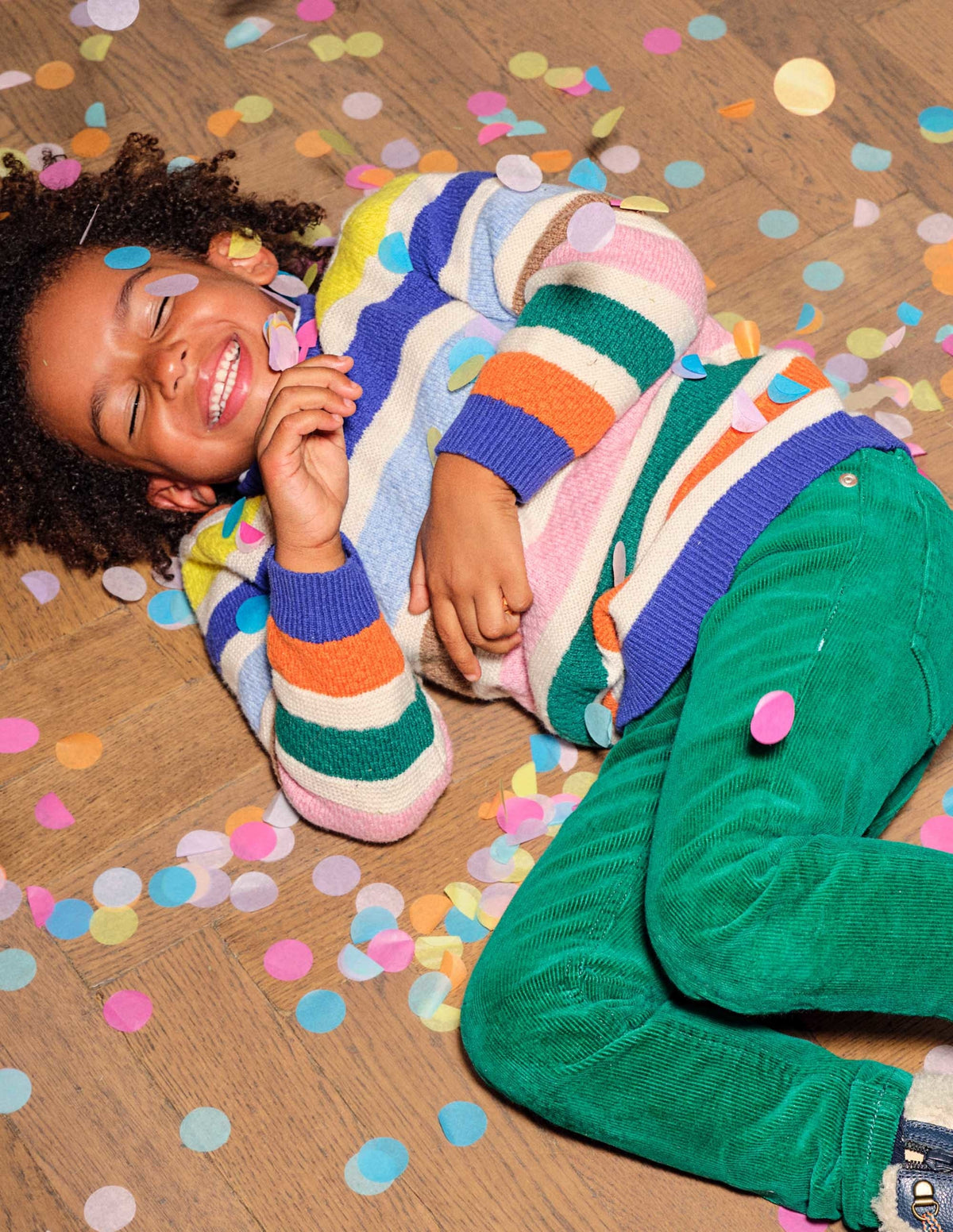 Mini-me Stripe Sweater-Oatmeal Rainbow Stripe - Image 4