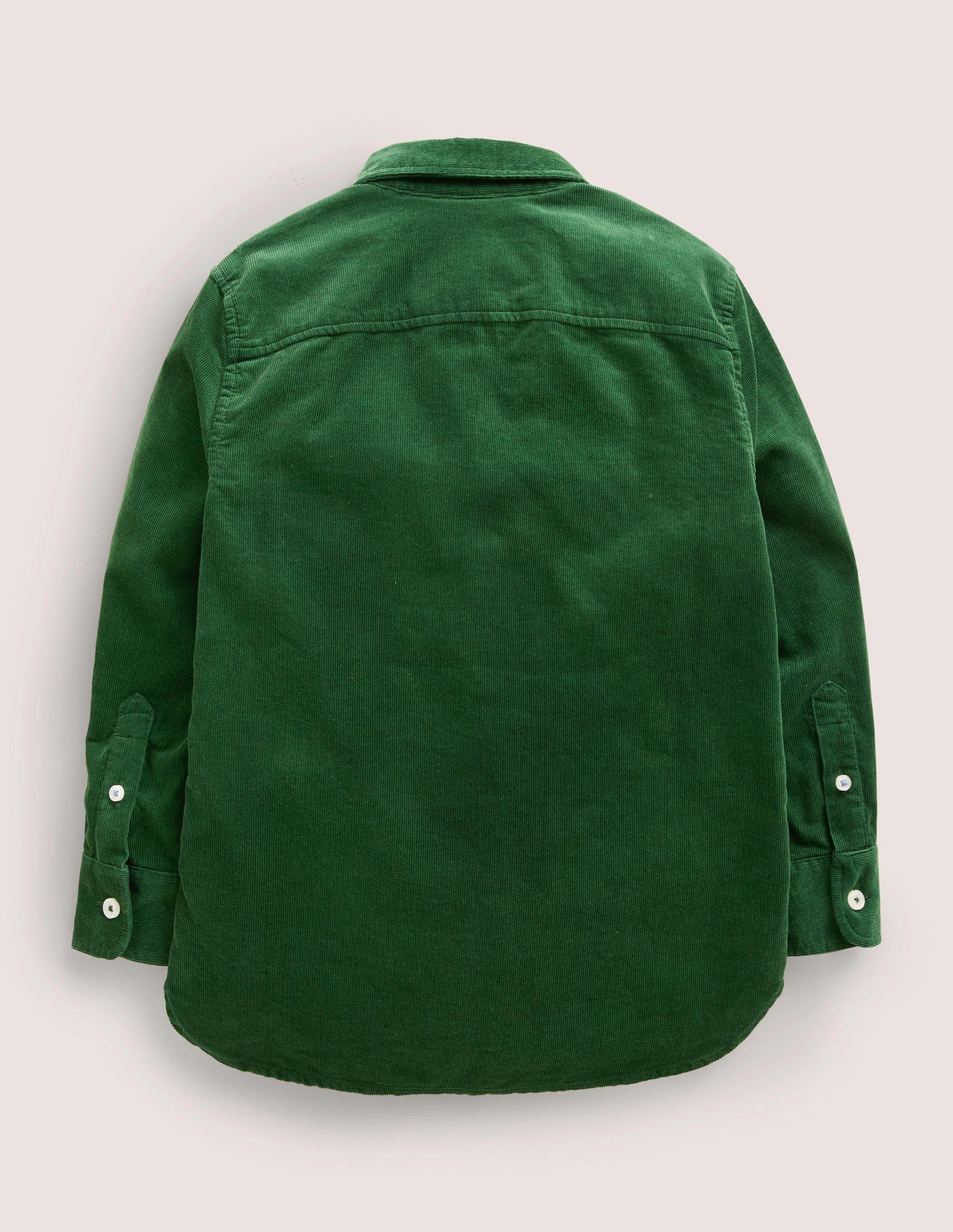 Plain Cord Shirt-Forest Green-2