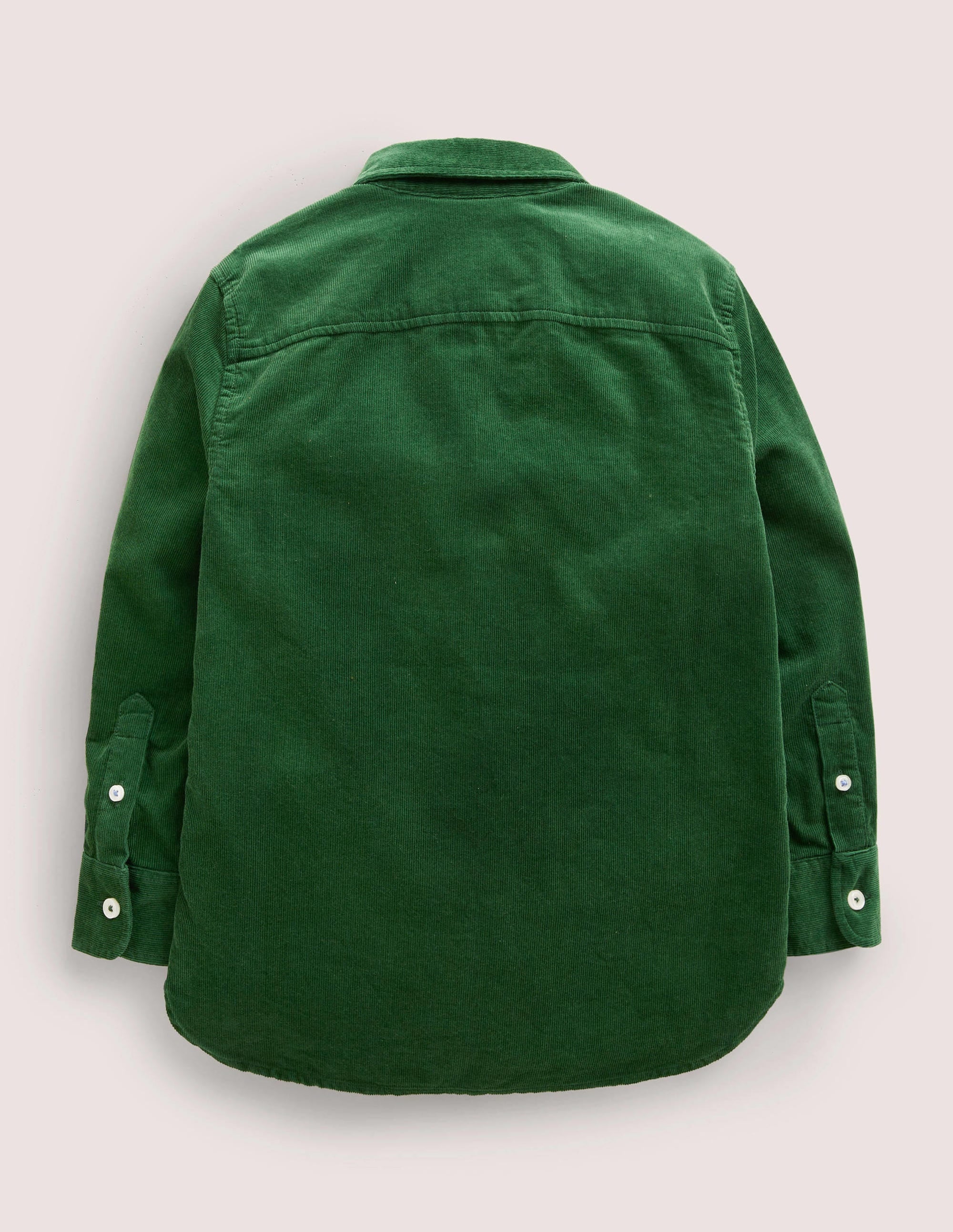 Plain Cord Shirt-Forest Green - Image 2