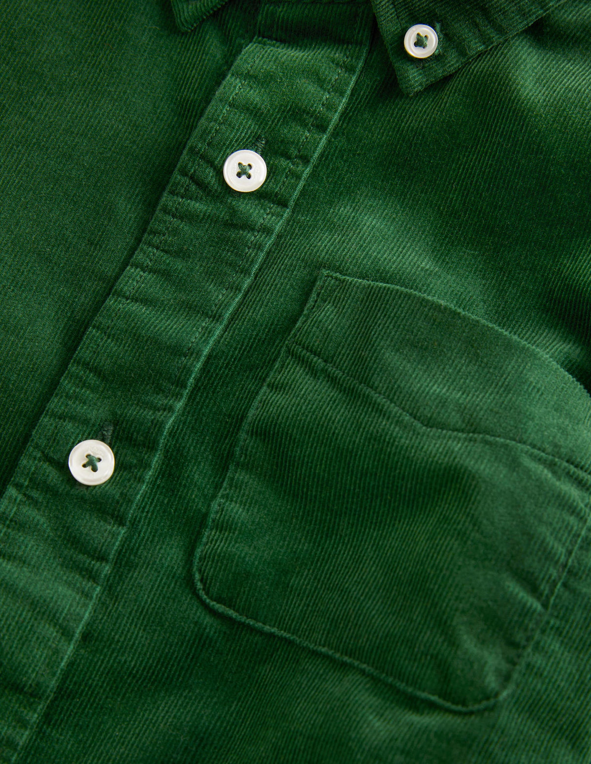 Plain Cord Shirt-Forest Green - Image 3