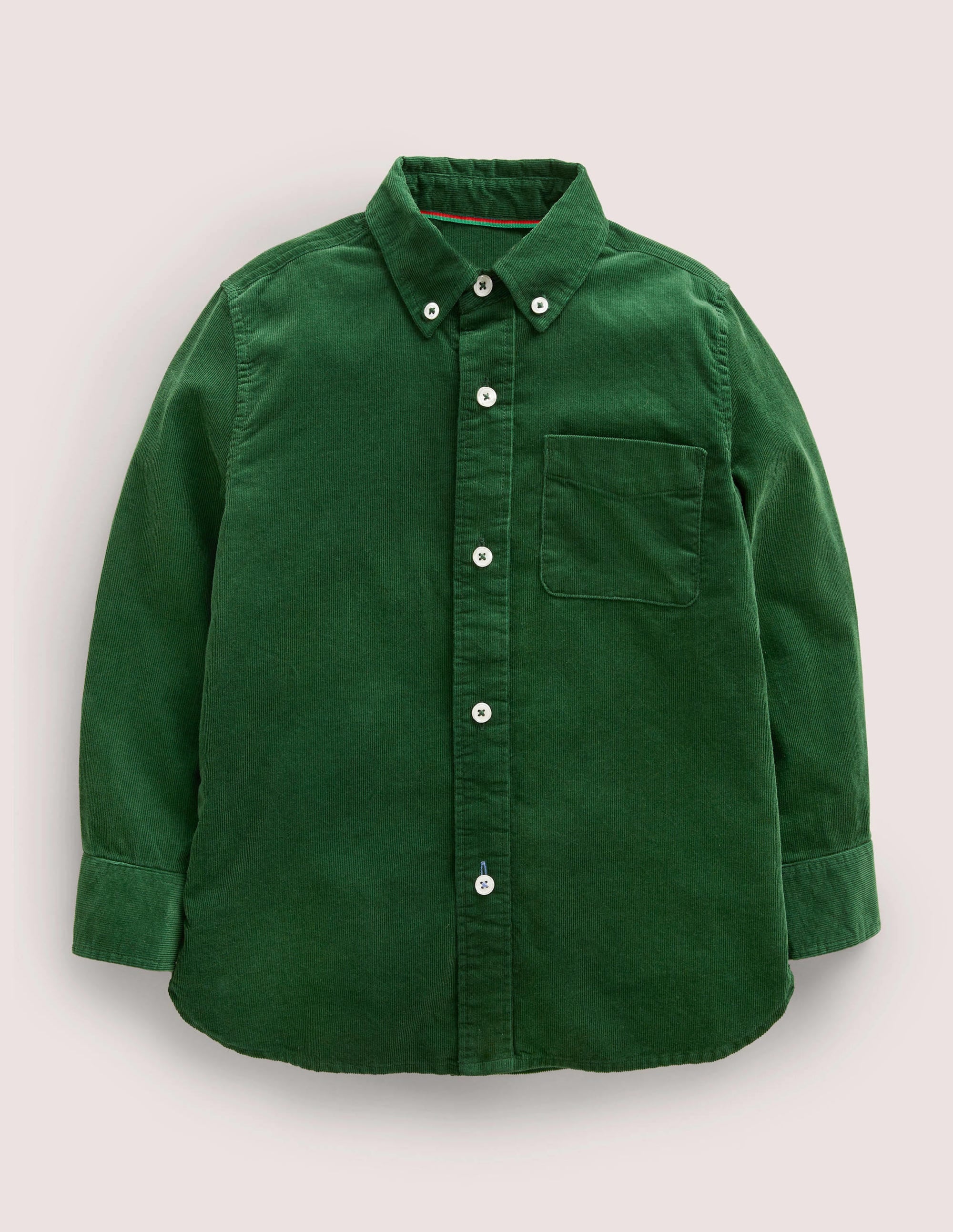 Plain Cord Shirt-Forest Green - Image 1