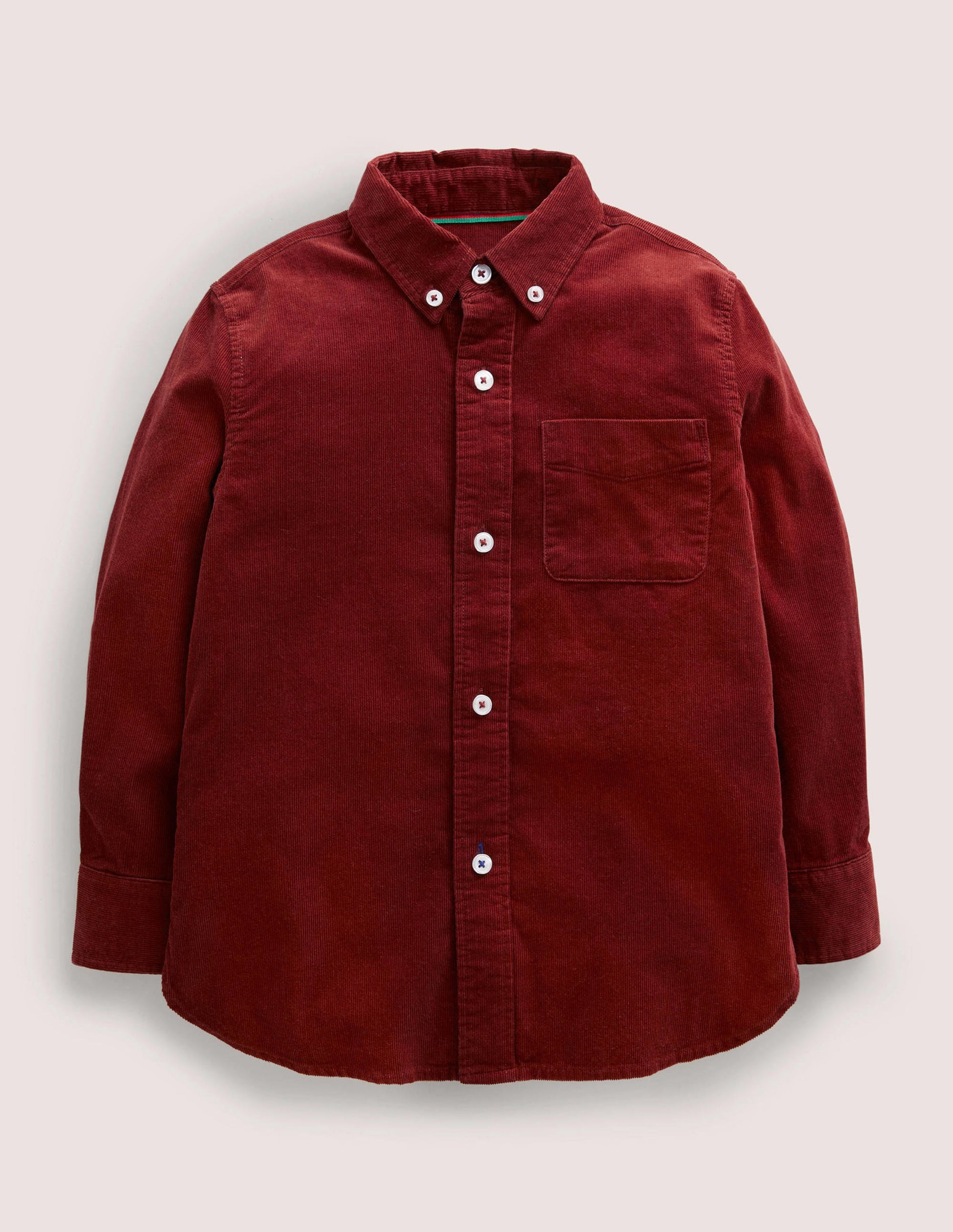 Plain Cord Shirt-Conker Red-1