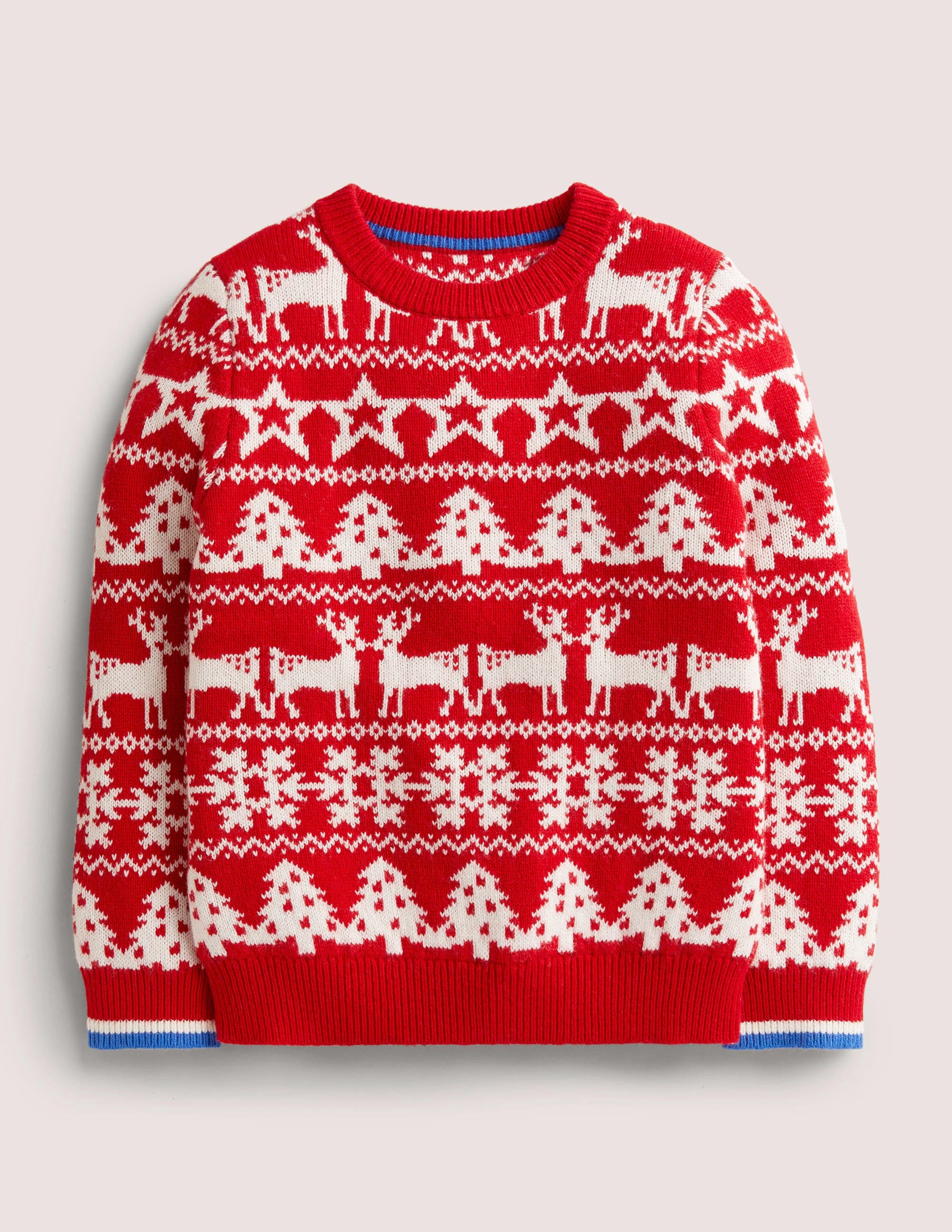 Red Fair Isle Christmas Sweater-Rockabilly Red - Image 1