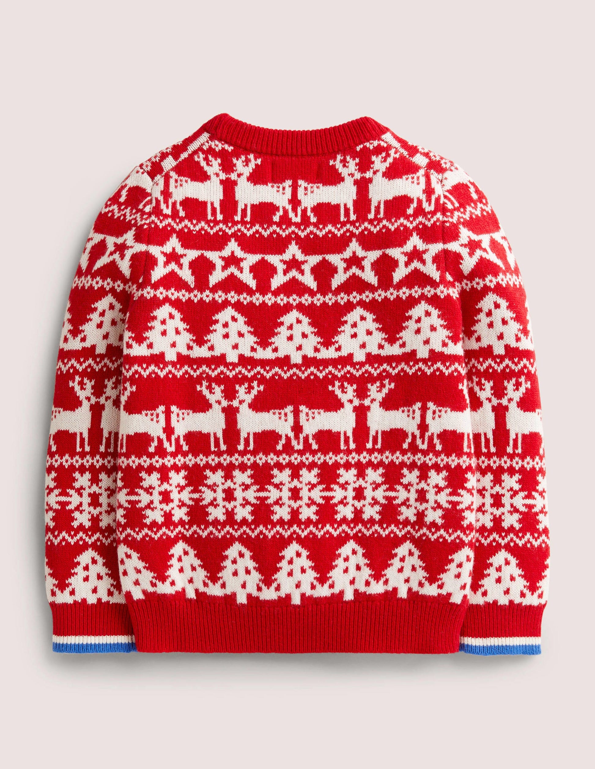 Red Fair Isle Christmas Sweater-Rockabilly Red-2