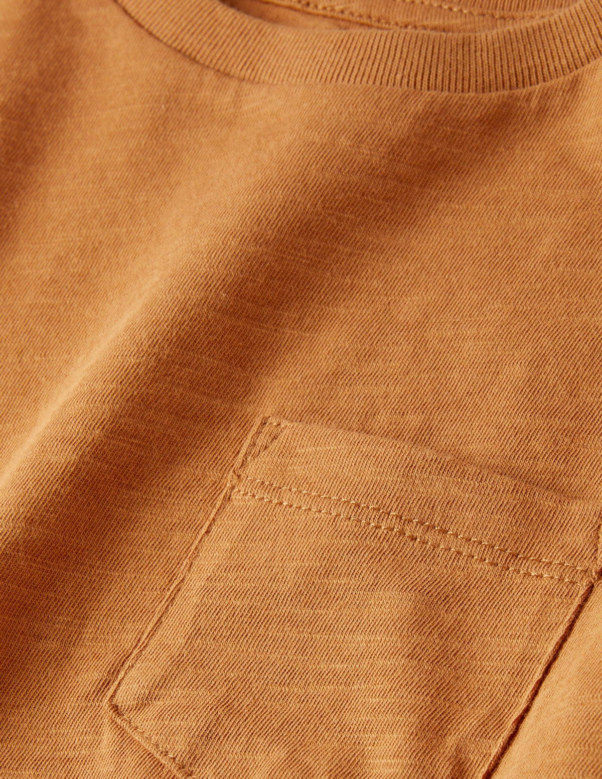 Long-sleeved Washed T-shirt-Brown-3