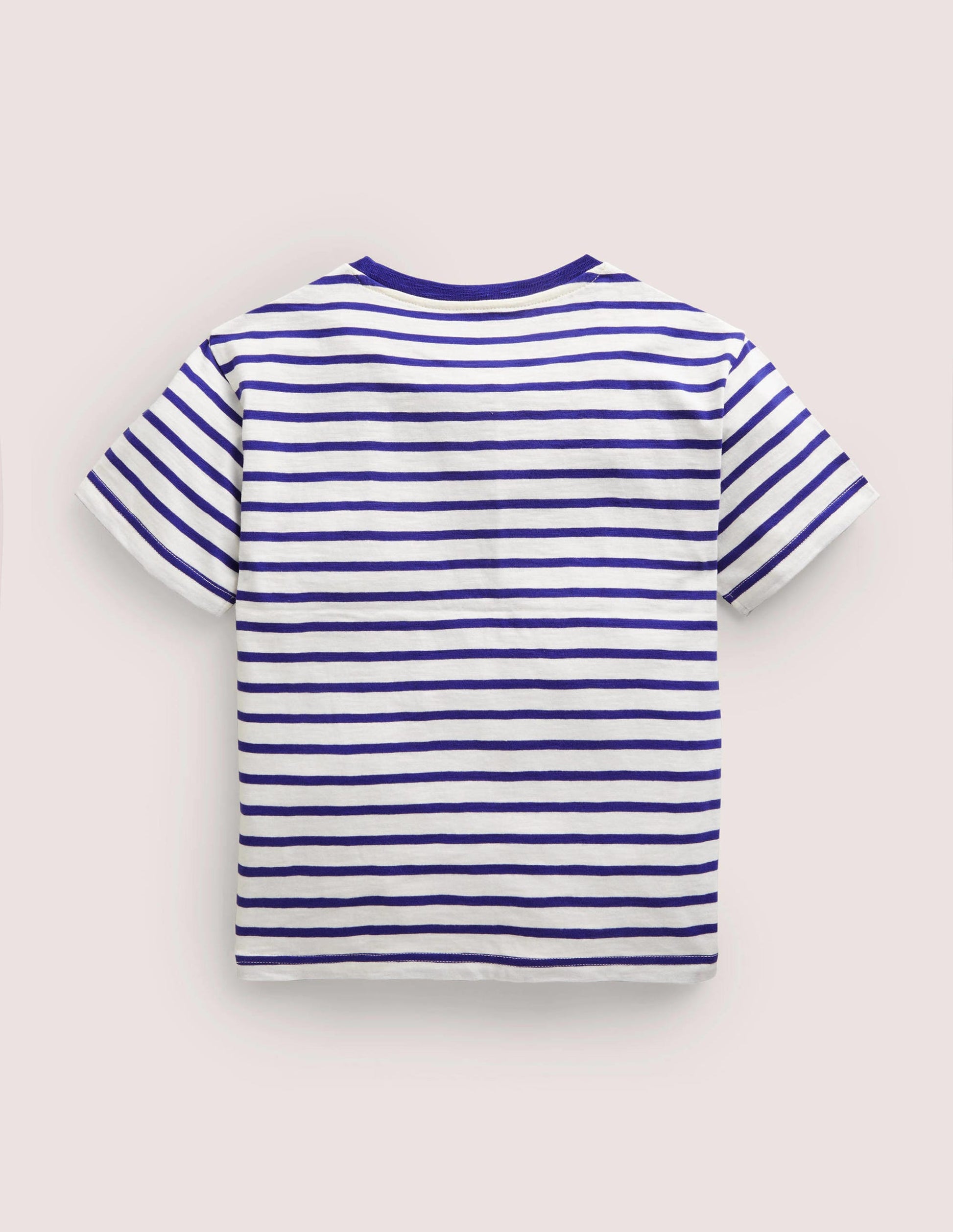 Drop Shoulder T-Shirt-Ivory/Blue-2