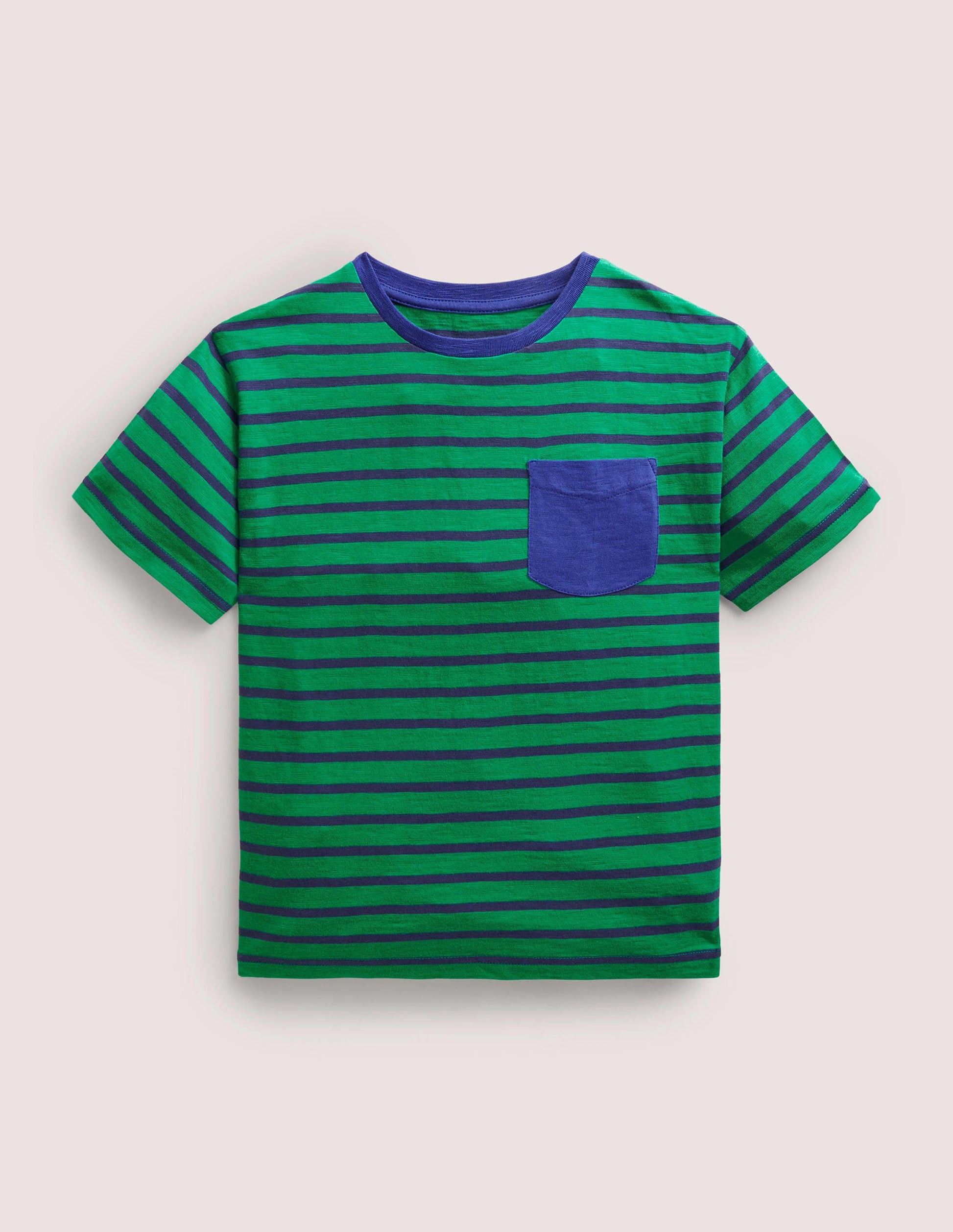 Drop Shoulder T-Shirt-Green Pepper/College Navy Blue-1