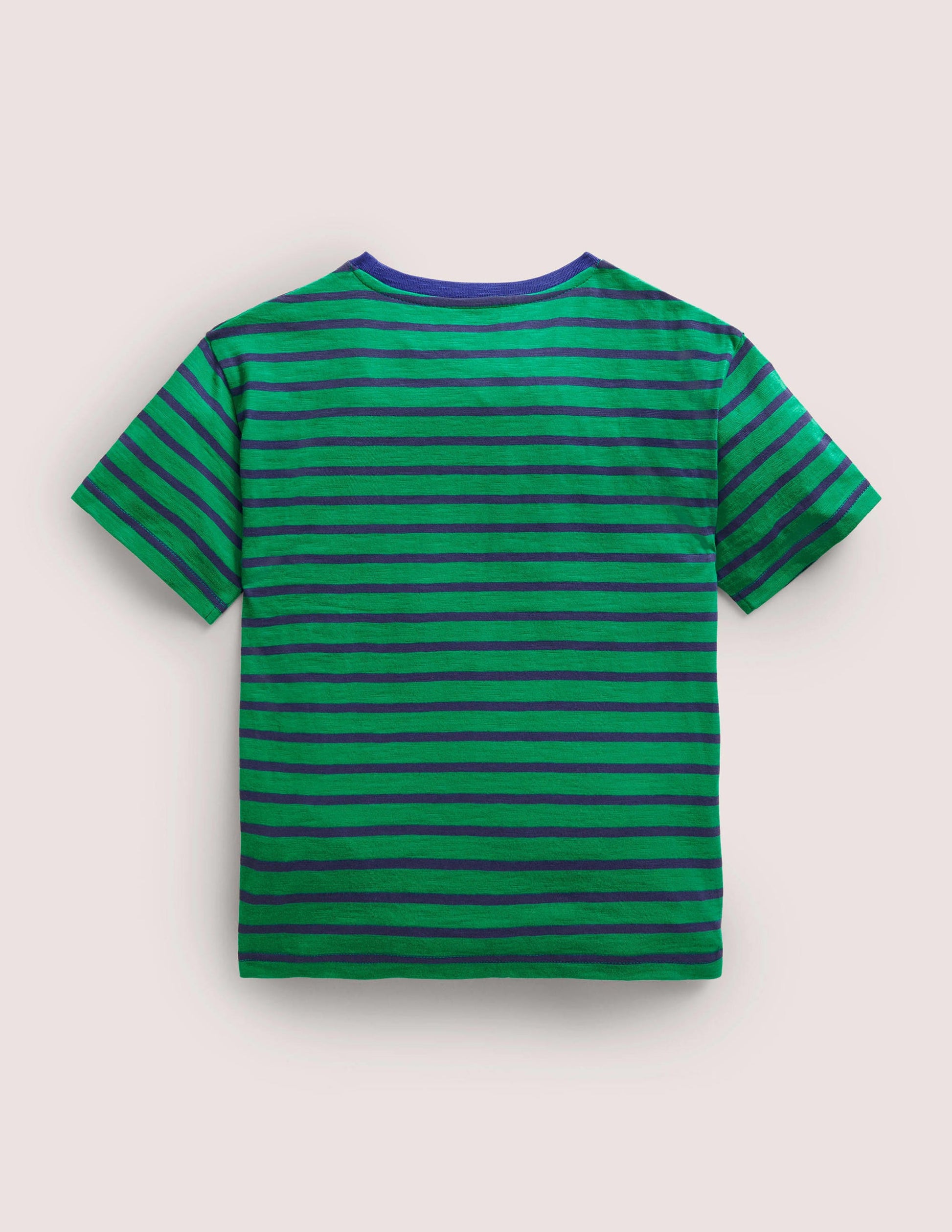 Drop Shoulder T-Shirt-Green Pepper/College Navy Blue-2