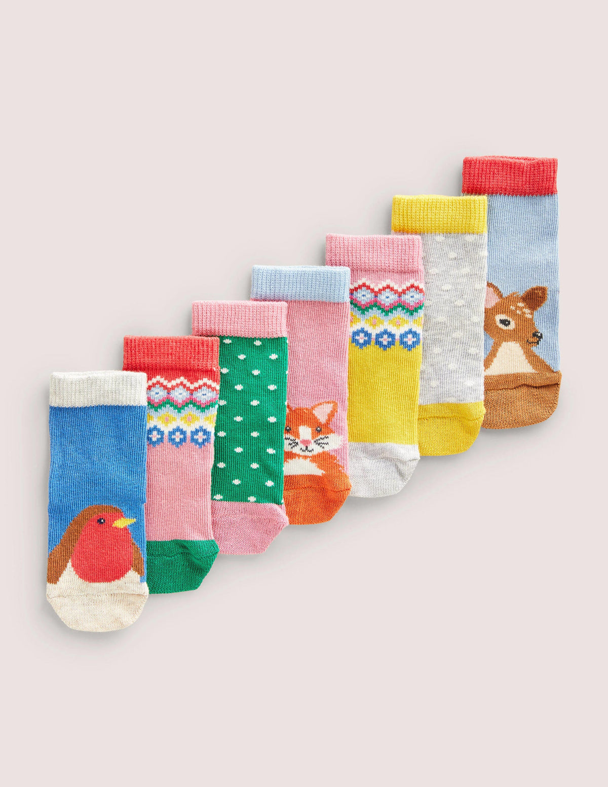 Sock Box 7 Pack-Woodland Fair isle - Image 1