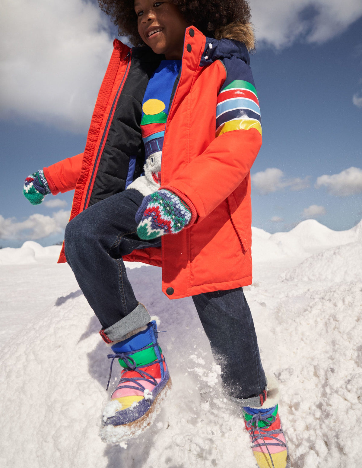 Colourblock Snow Boot-Multi - Image 4