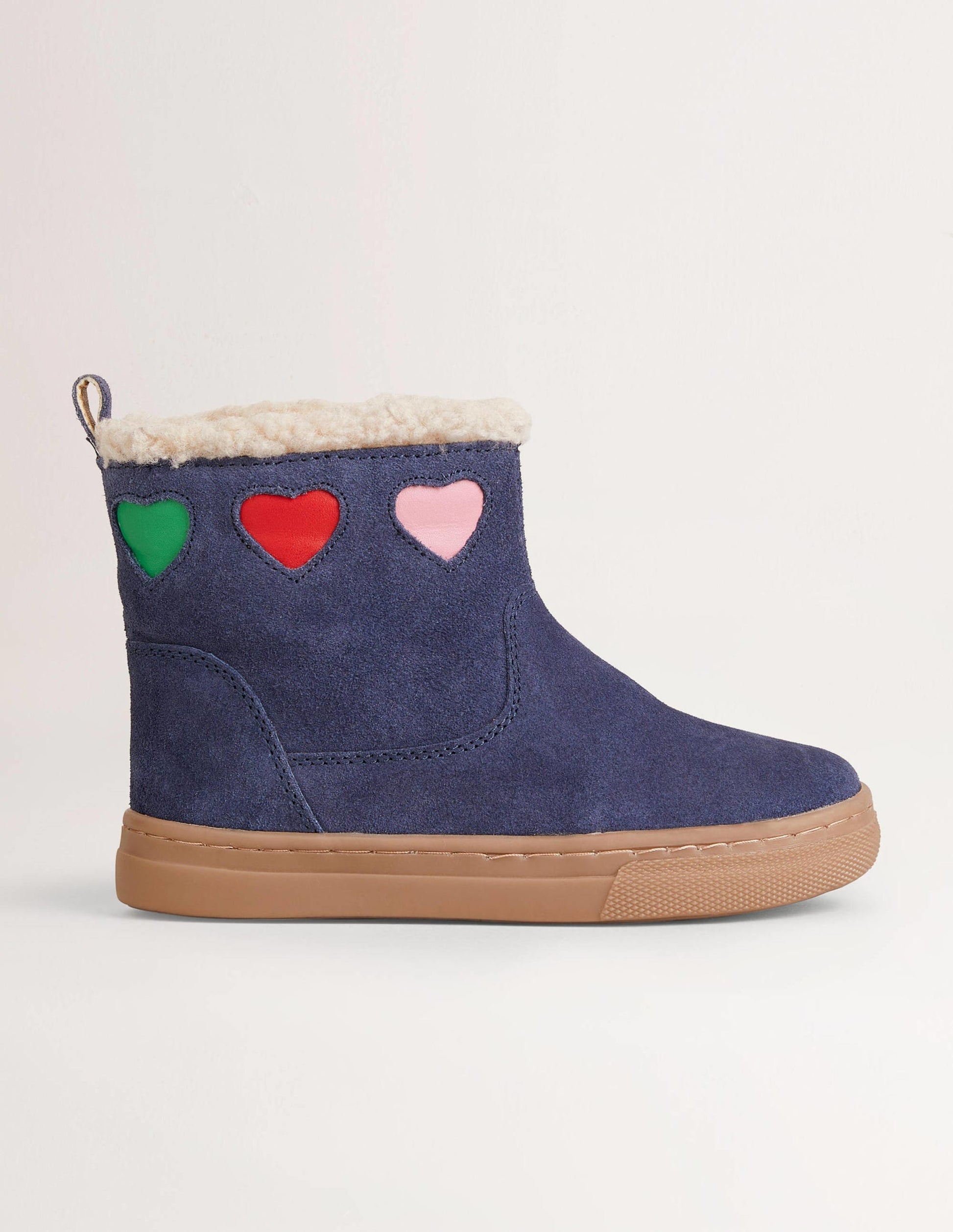 Suede Cosy Boots-Navy Hearts-1