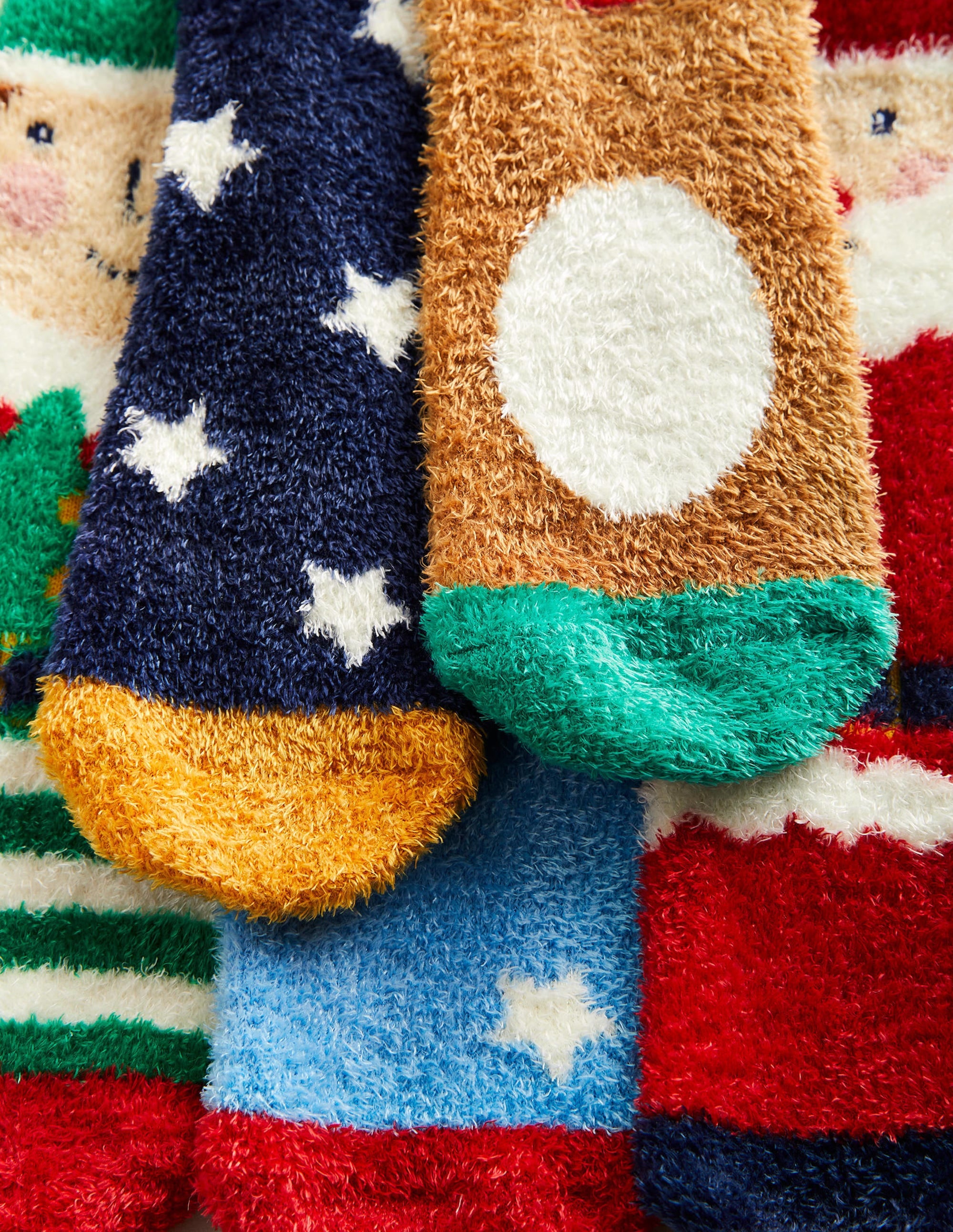 Fluffy Christmas Socks 5 Pack-Multi - Image 2