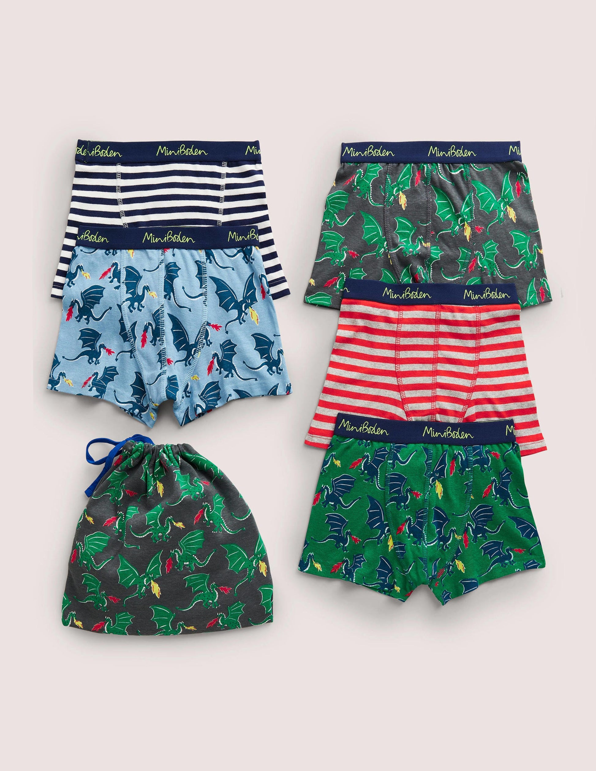 Boxers 5 Pack-Highland Green Dragon-1