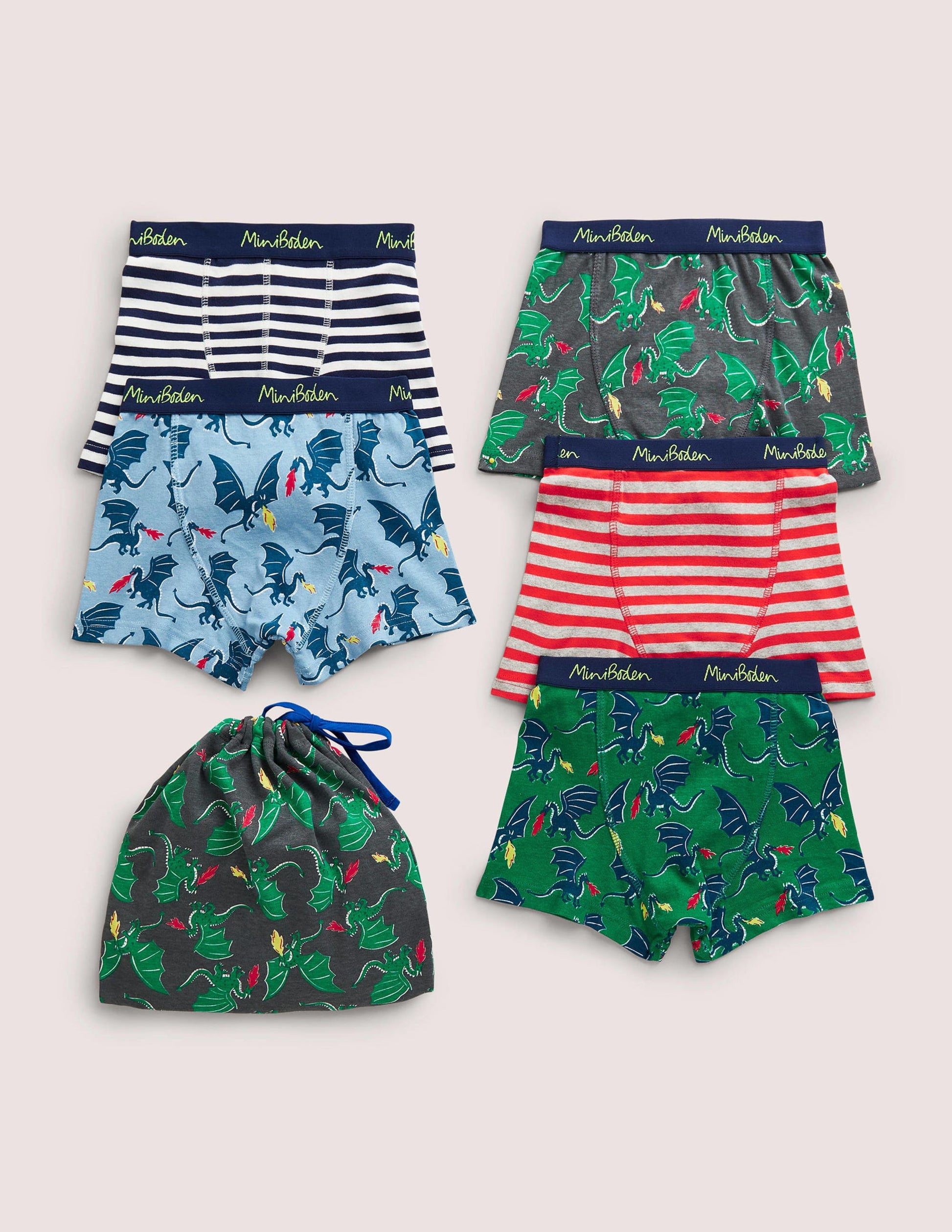 Boxers 5 Pack-Highland Green Dragon-2