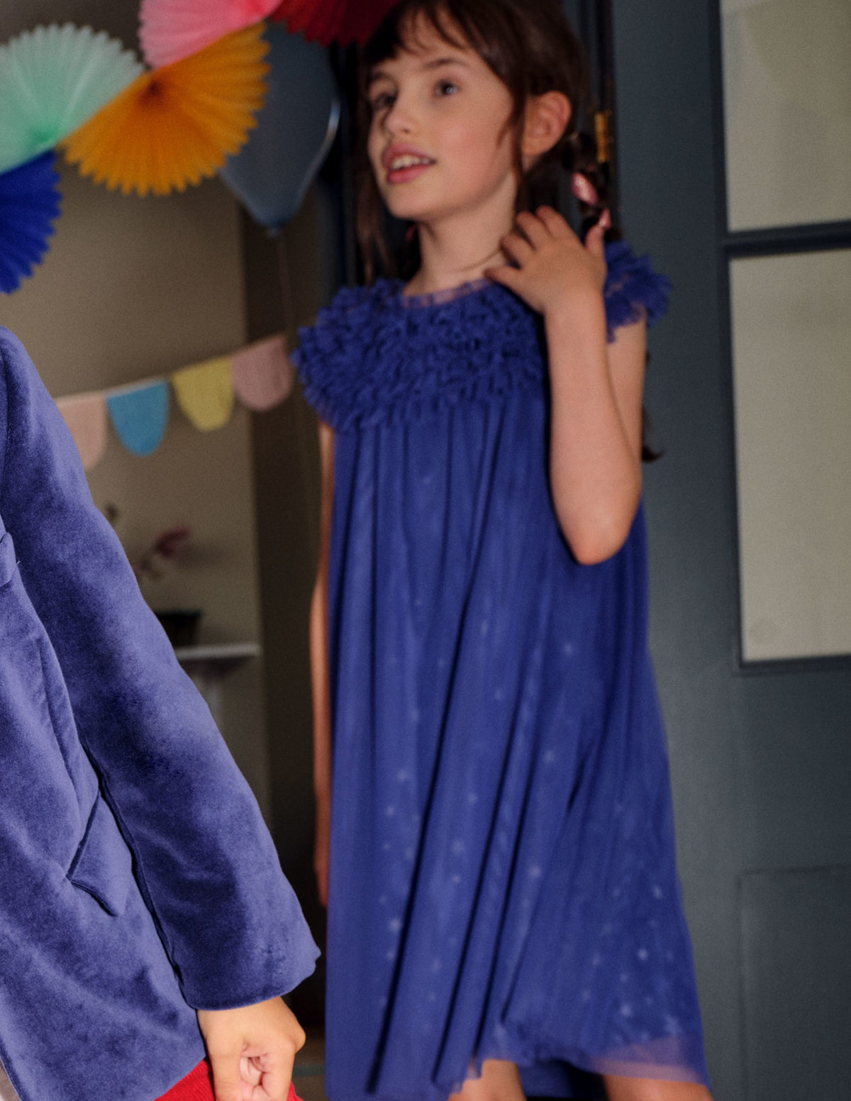 Glow-in-the-Dark Tulle Dress-Starboard Blue Glowing Stars - Image 4