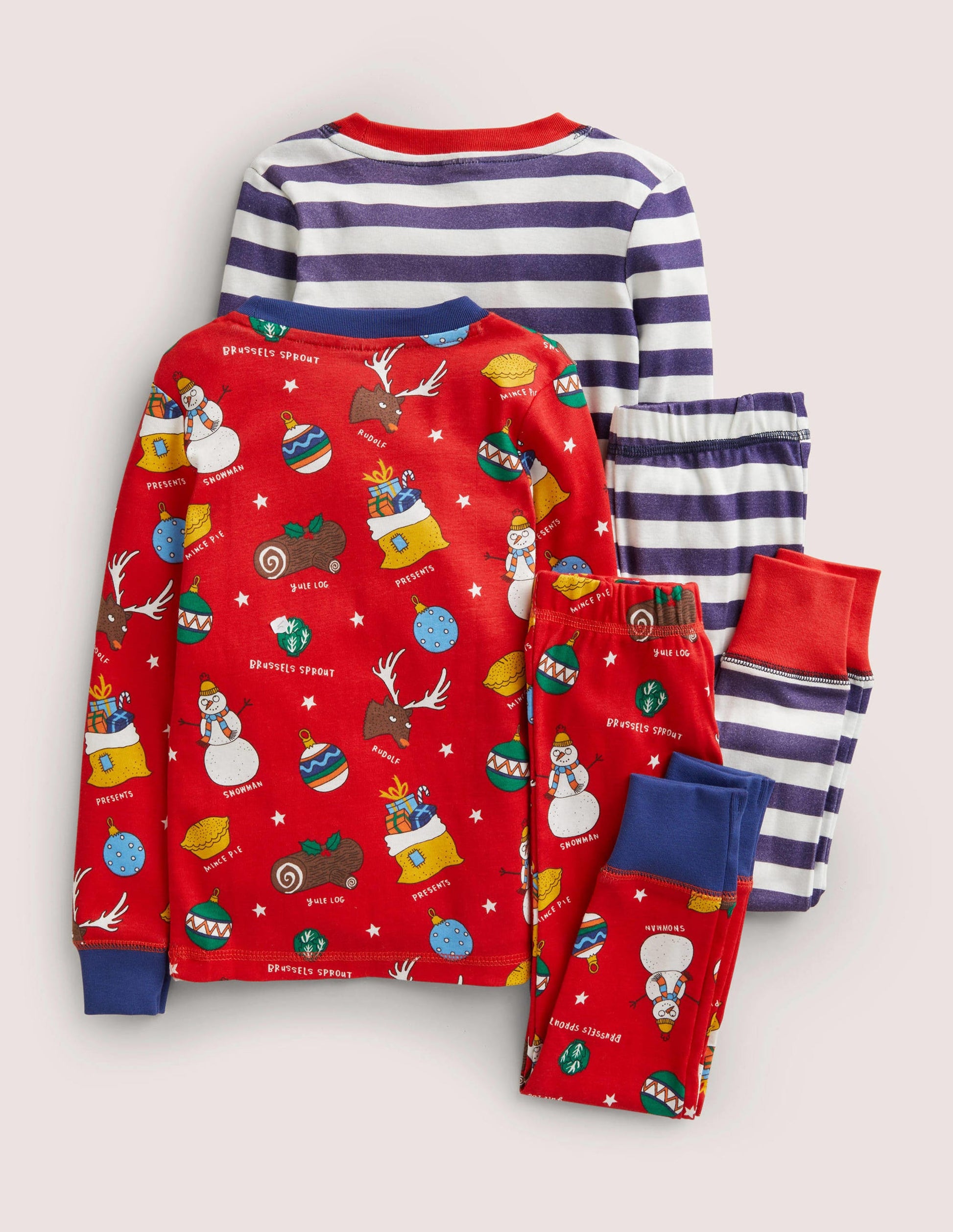Cosy Twin Pack Long Pajamas-Rockabilly Red Happy Christmas-2