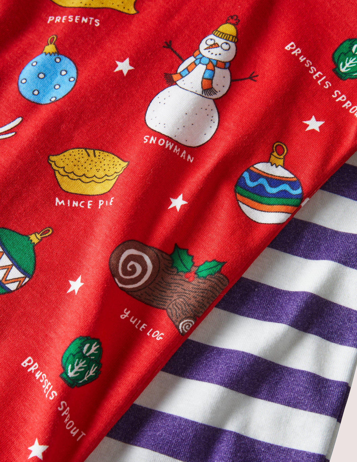Cosy Twin Pack Long Pajamas-Rockabilly Red Happy Christmas-3