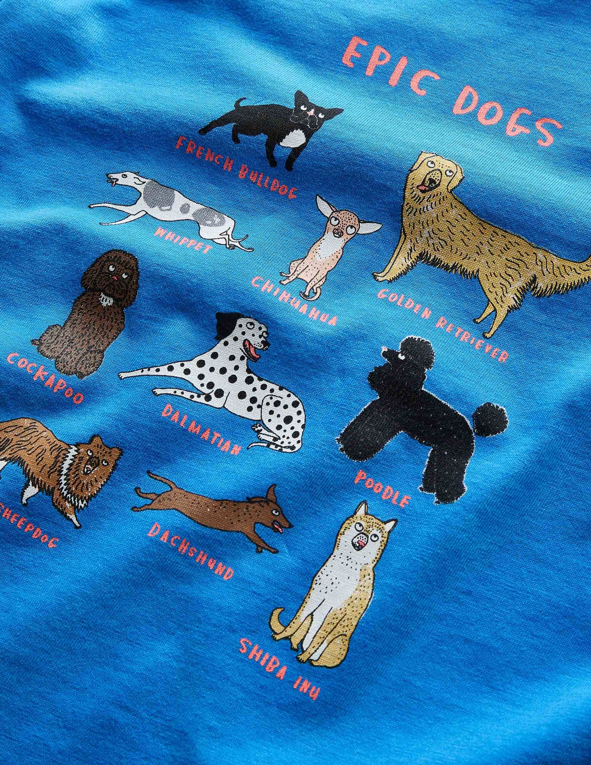 Logo Grid T-shirt-Moroccan Blue Epic Dogs - Image 3