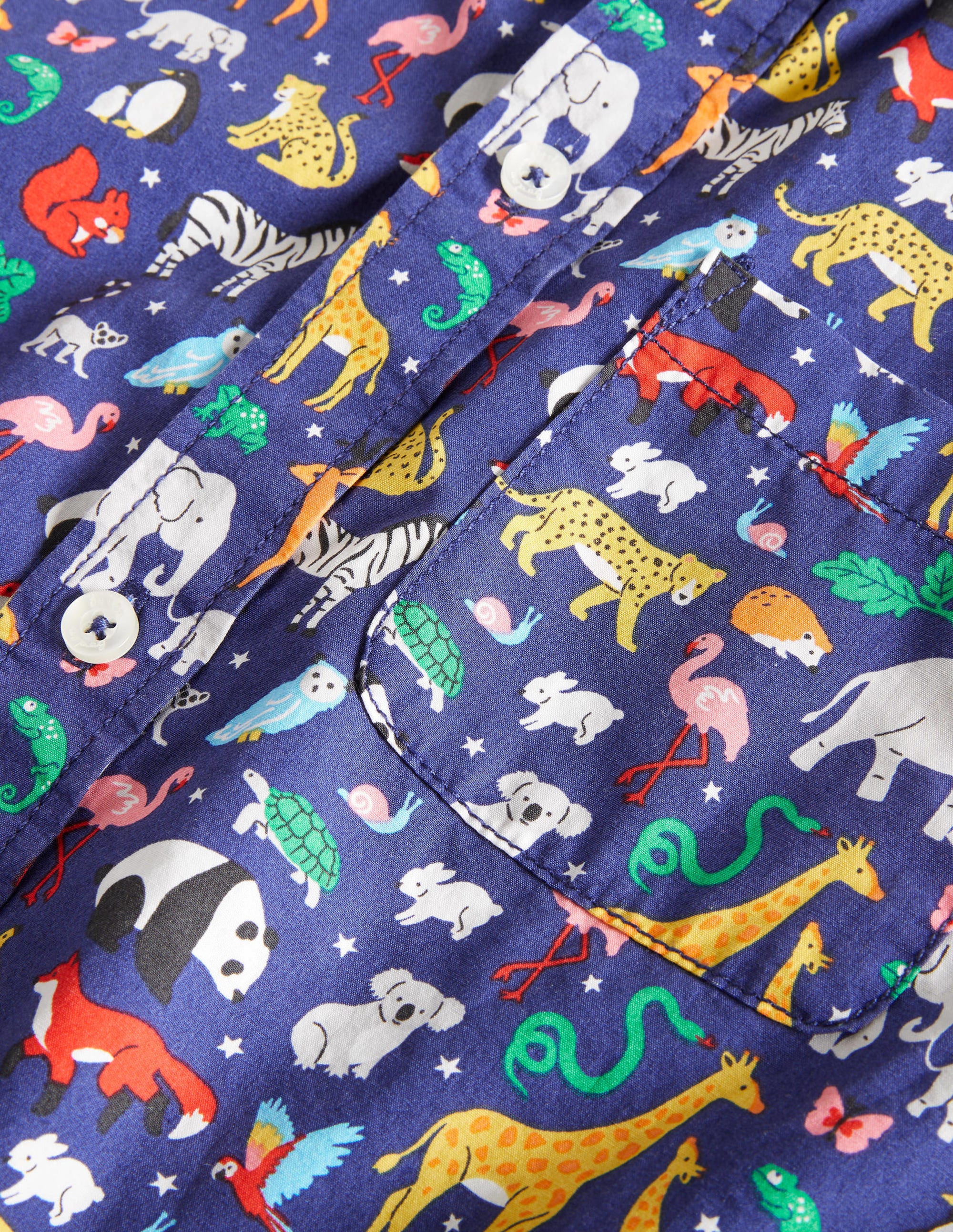 Casual Twill Shirt-Starboard Blue Animals - Image 3