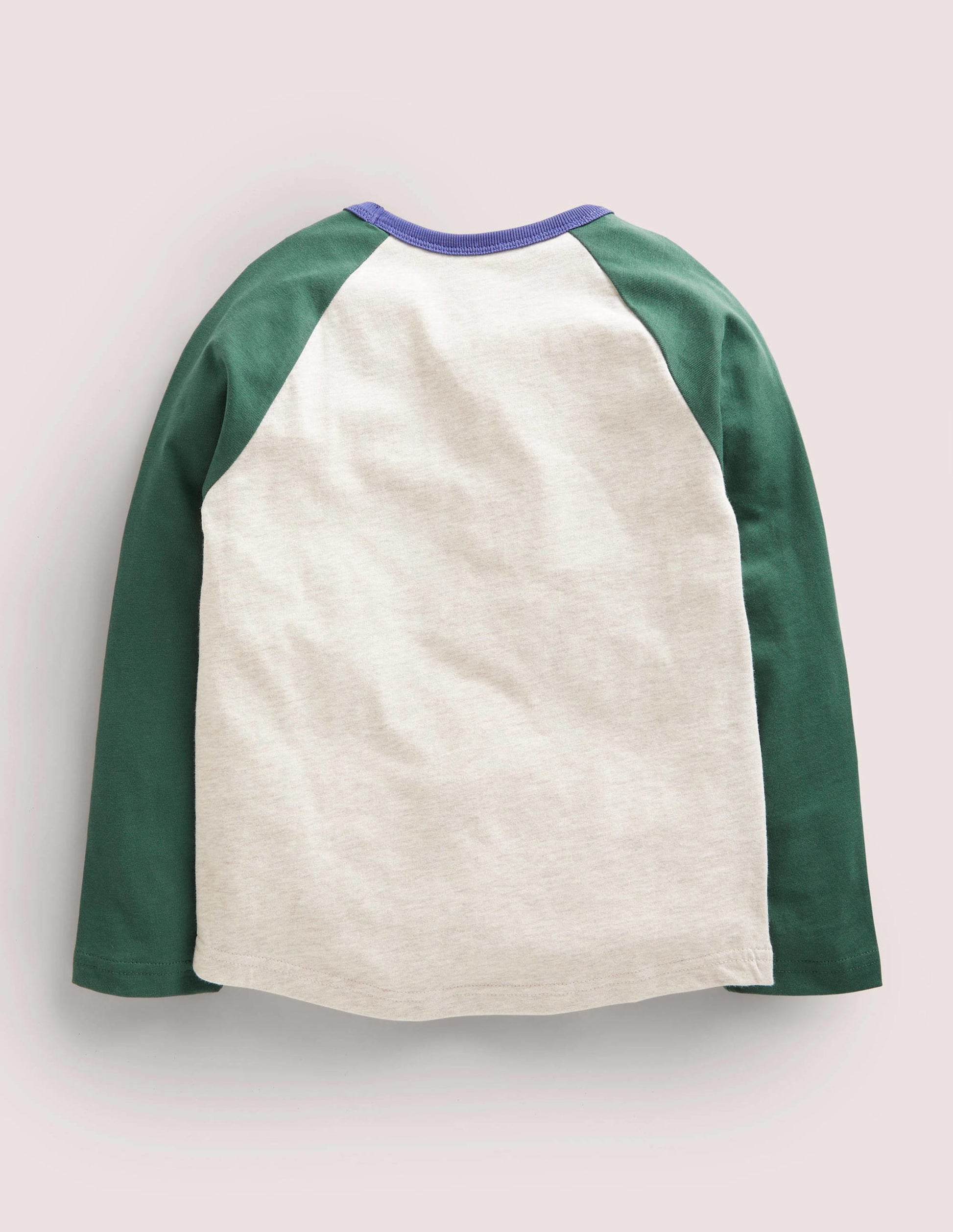 Festive Raglan T-shirt-Ivory Marl Reindeer-2