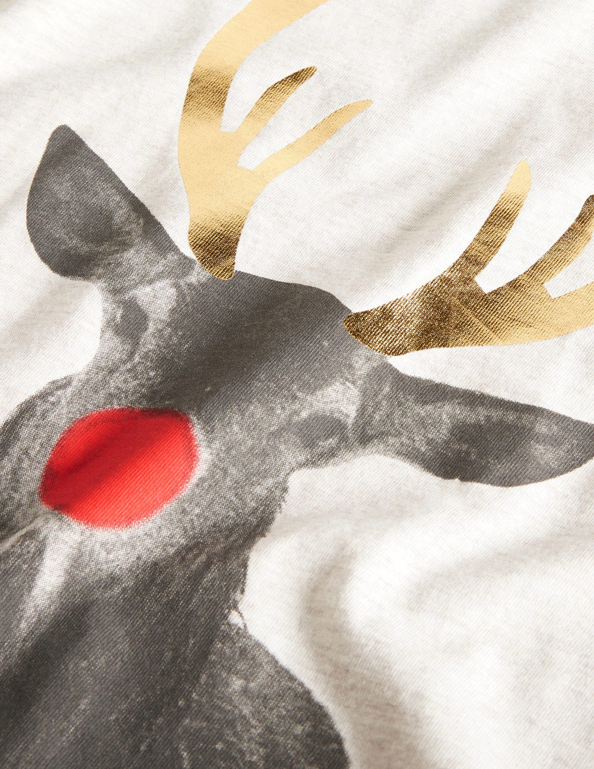 Festive Raglan T-shirt-Ivory Marl Reindeer-3