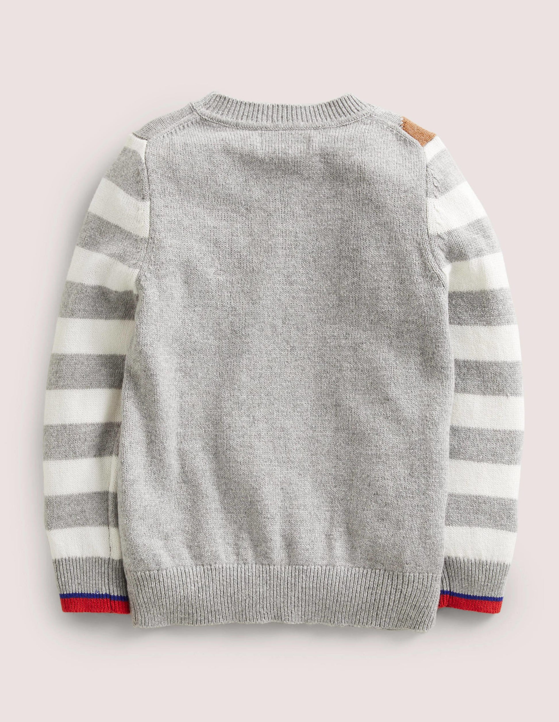 Grey Stripe Festive Christmas Sweater-Grey Marl Festive Friends-2