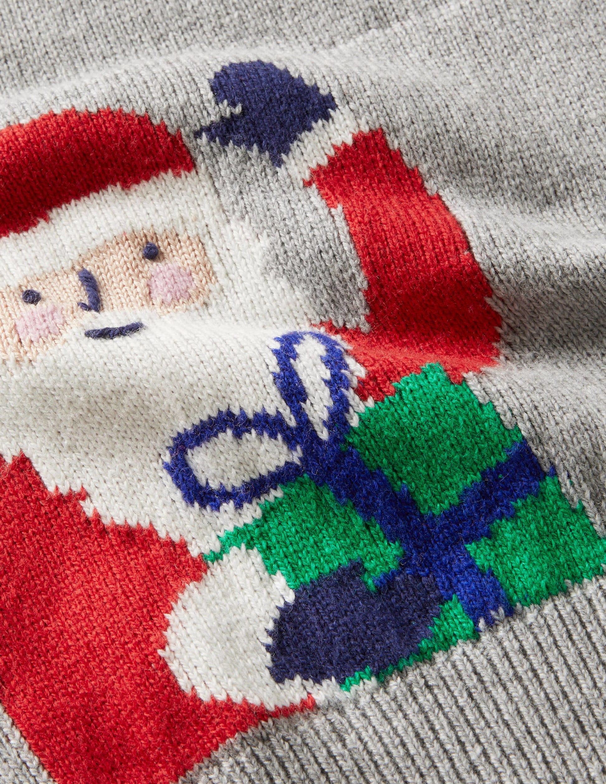 Grey Stripe Festive Christmas Sweater-Grey Marl Festive Friends-3