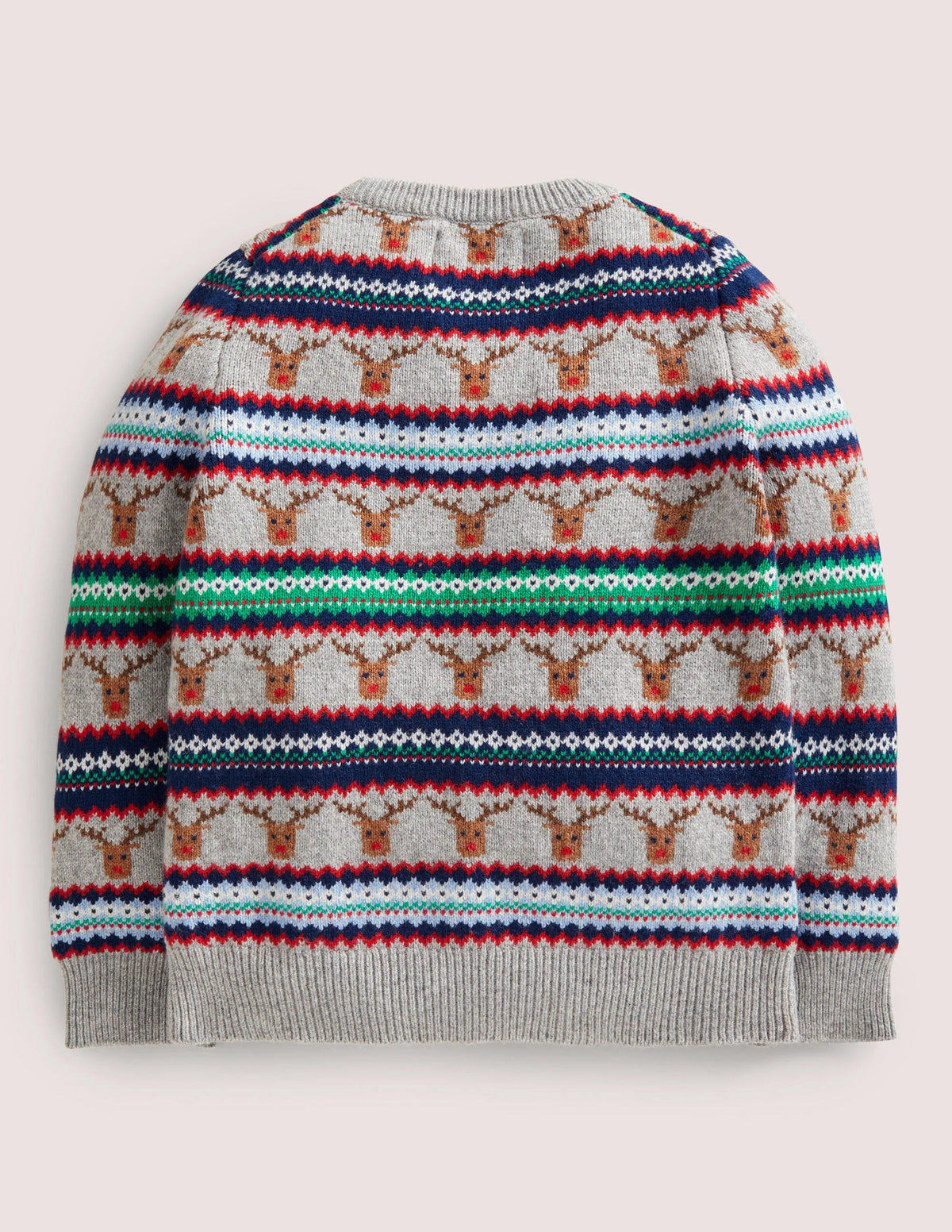 Reindeer Fair Isle Sweater-Grey Marl-2
