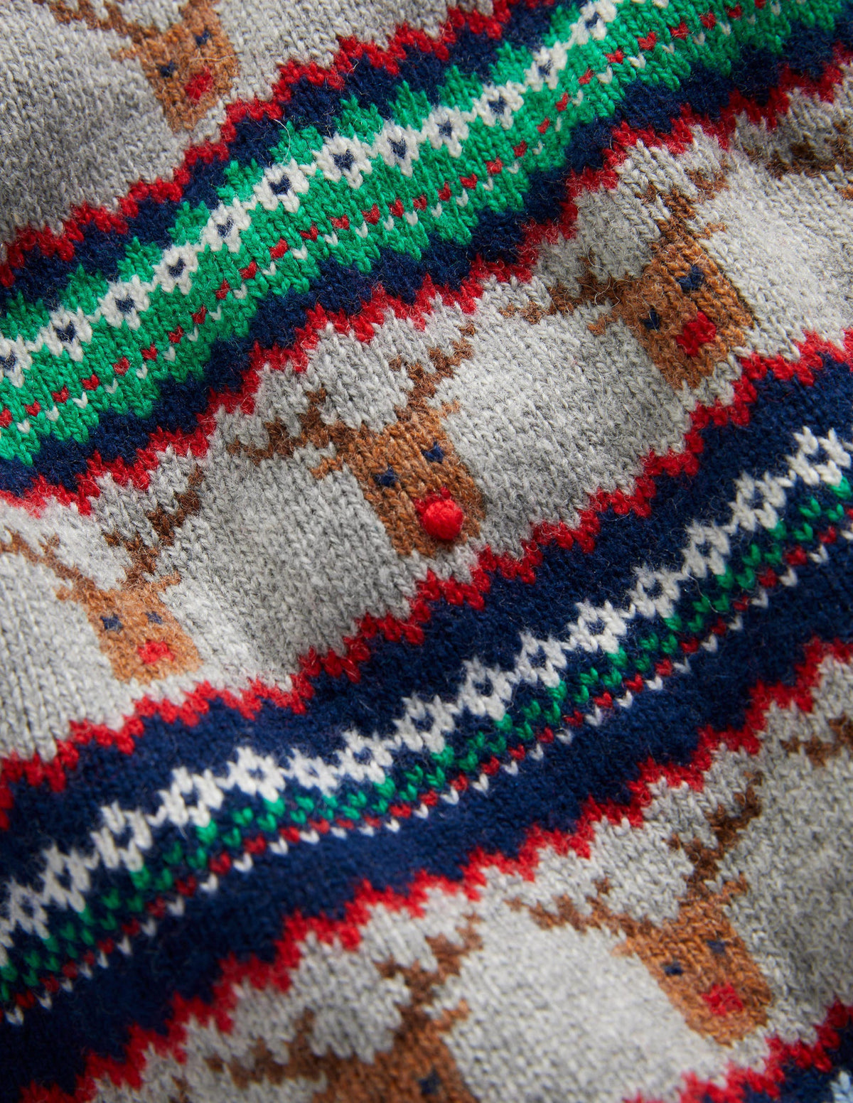 Reindeer Fair Isle Sweater-Grey Marl - Image 3