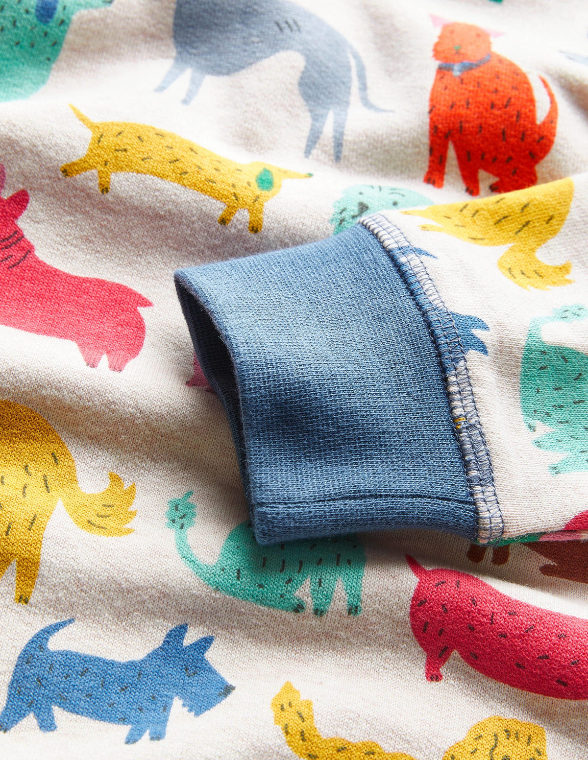 Printed Sweatshirt-Ecru/Elizabethan Blue Dogs - Image 3