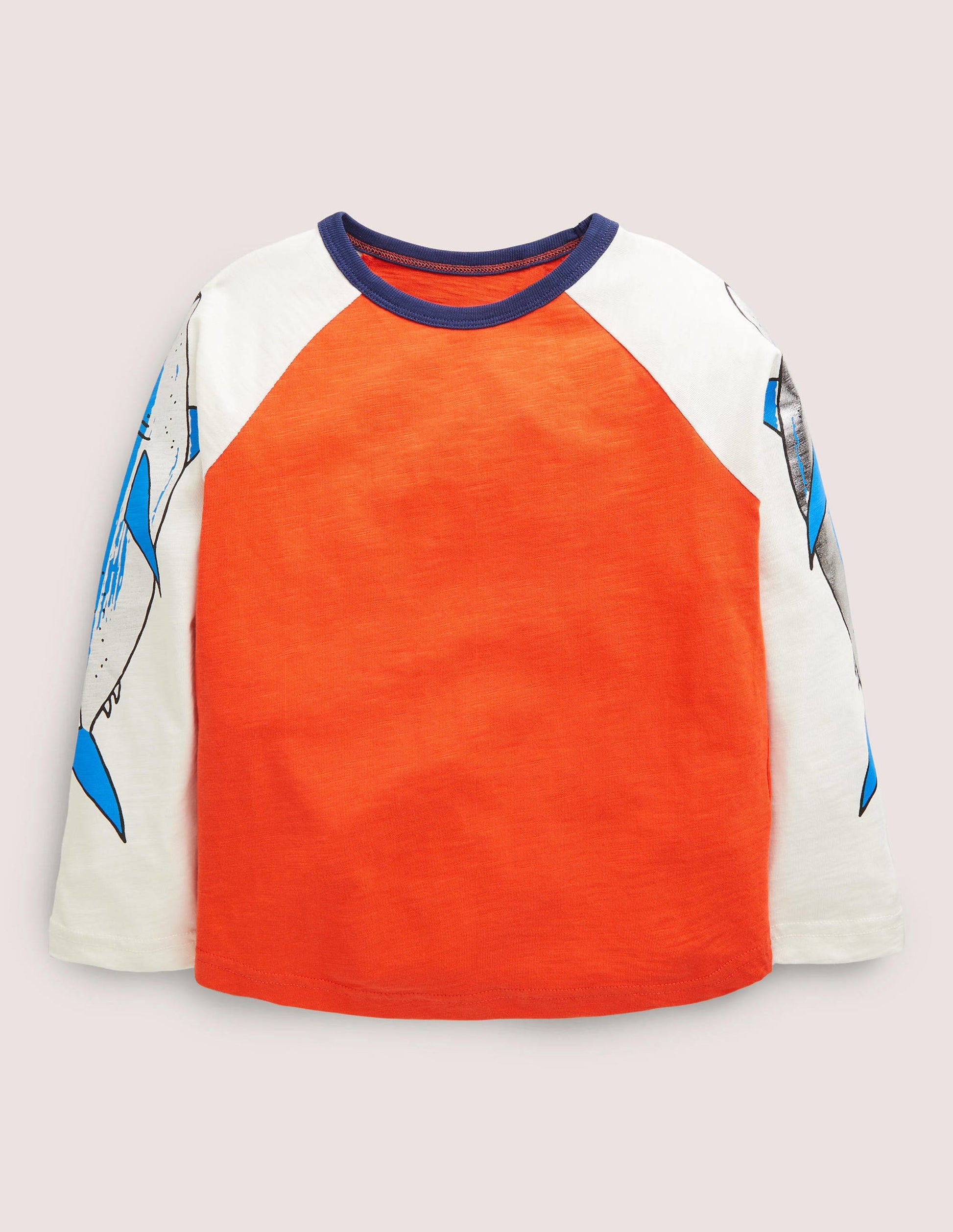 Logo Placement T-Shirt-Mandarin Red/Ivory Sharks-1
