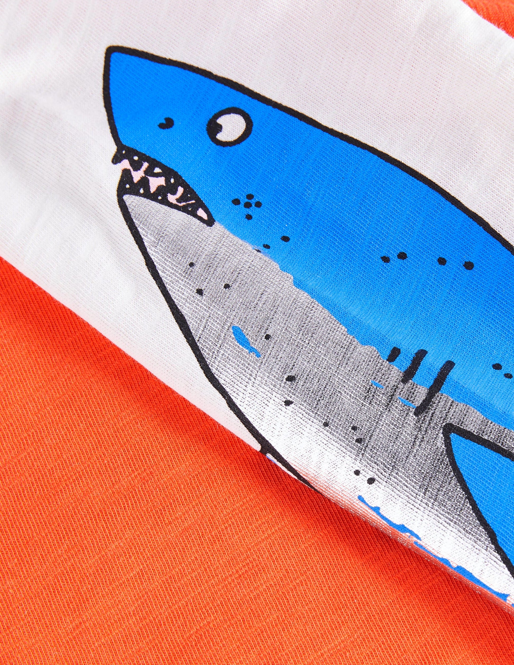 Logo Placement T-Shirt-Mandarin Red/Ivory Sharks-3