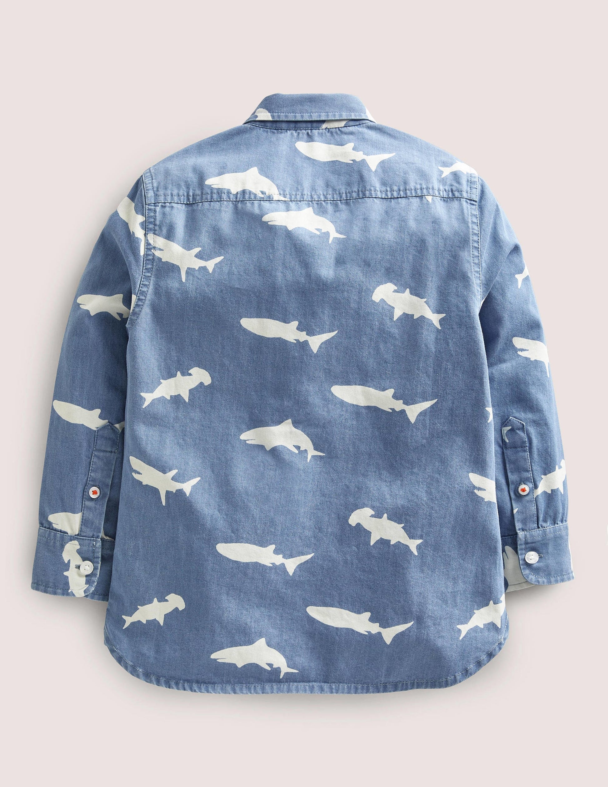 Interest Denim Shirt-Light Denim Sharks-2