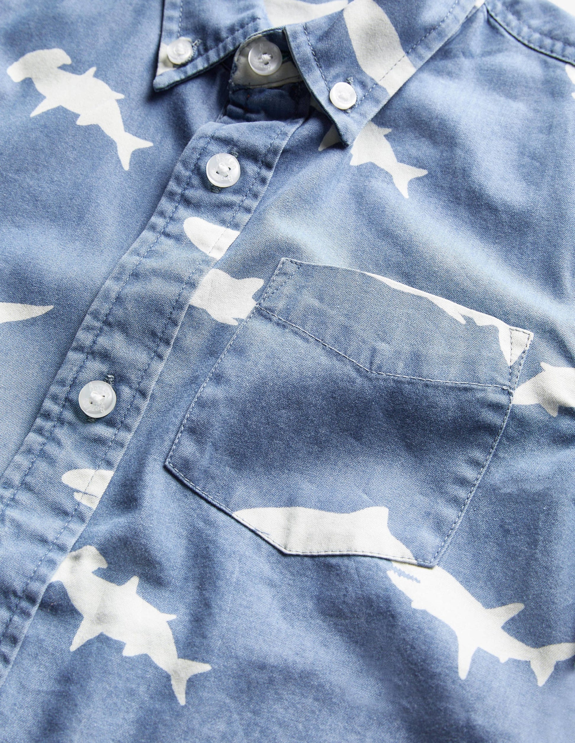 Interest Denim Shirt-Light Denim Sharks-3