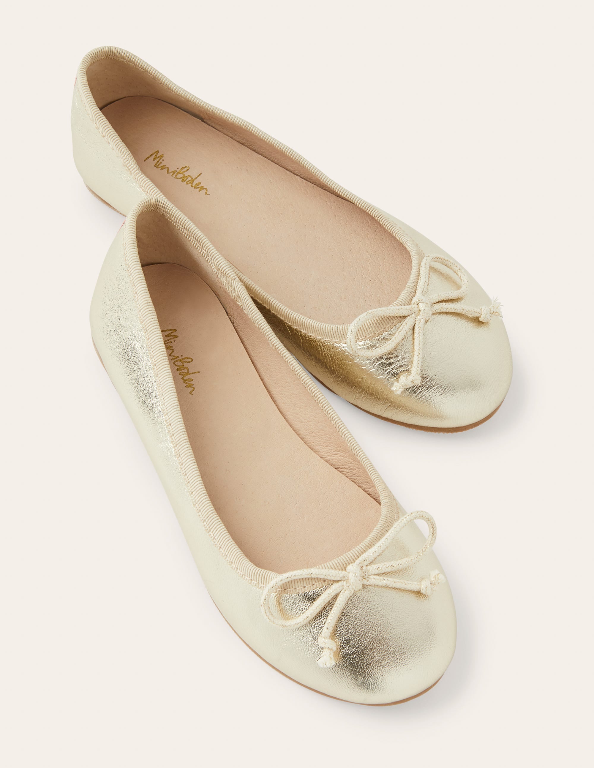 Ballet Flats-Gold Sparkle Leather - Image 1