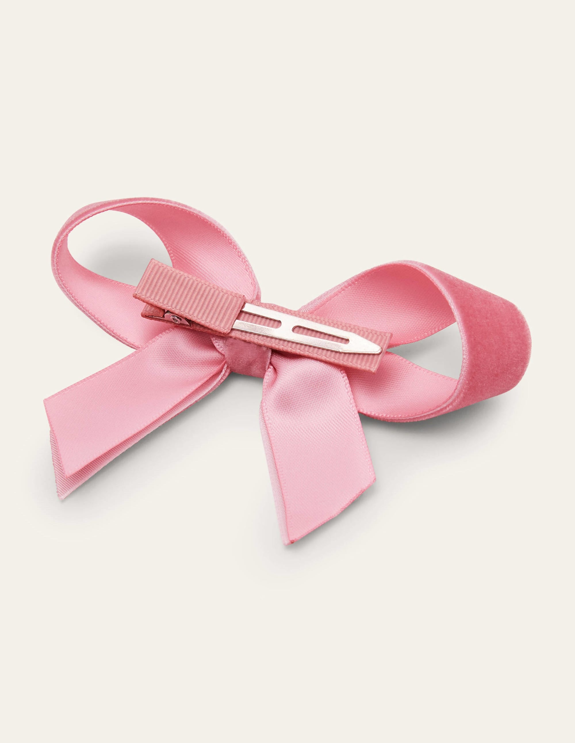 Velvet Bow Hair Clip-Boto Pink - Image 2
