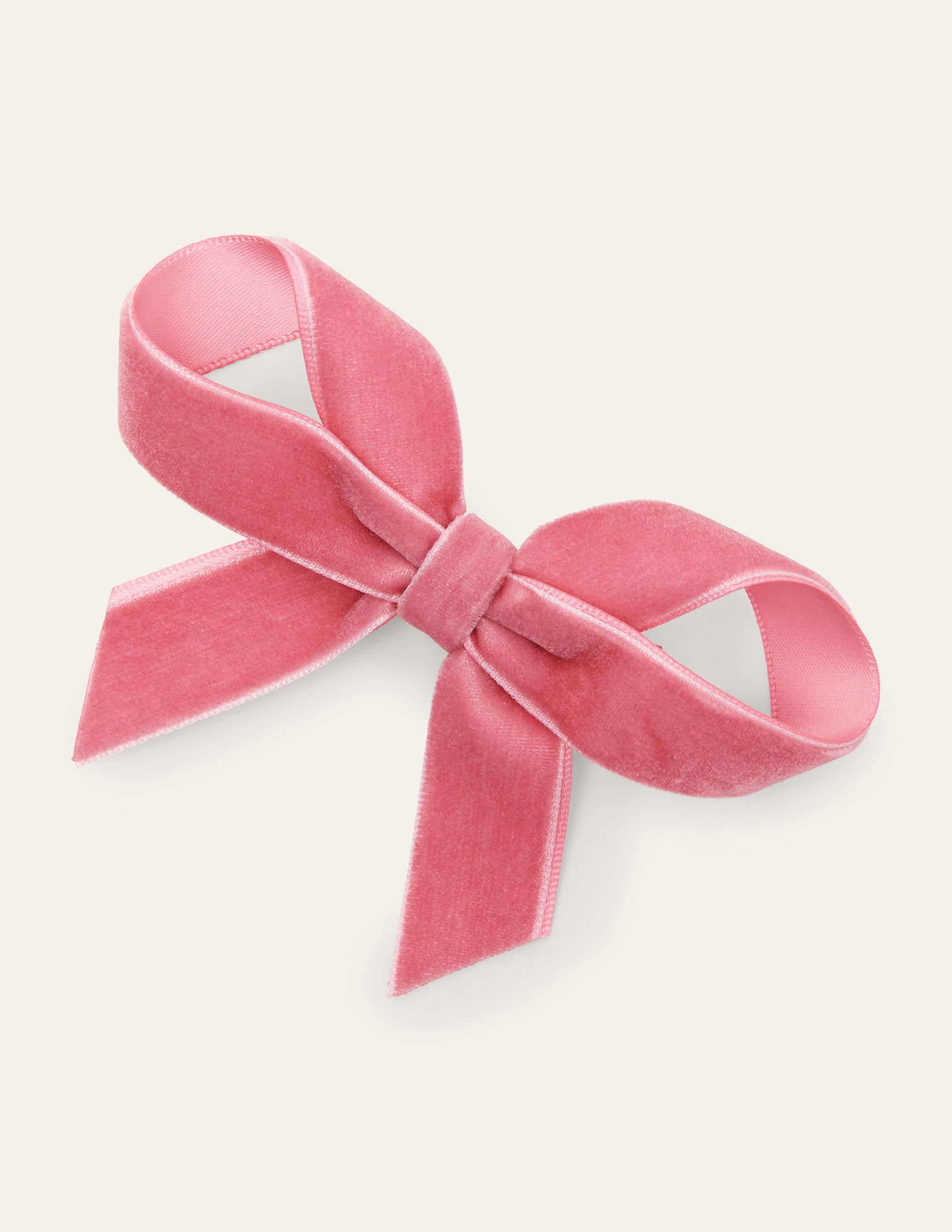 Velvet Bow Hair Clip-Boto Pink - Image 1