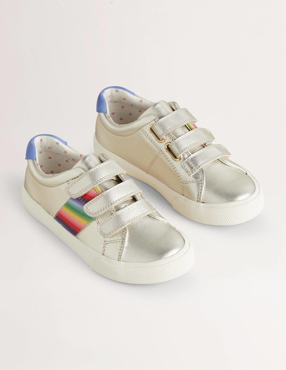 Leather Low Top Sneakers-Gold Metallic - Image 2