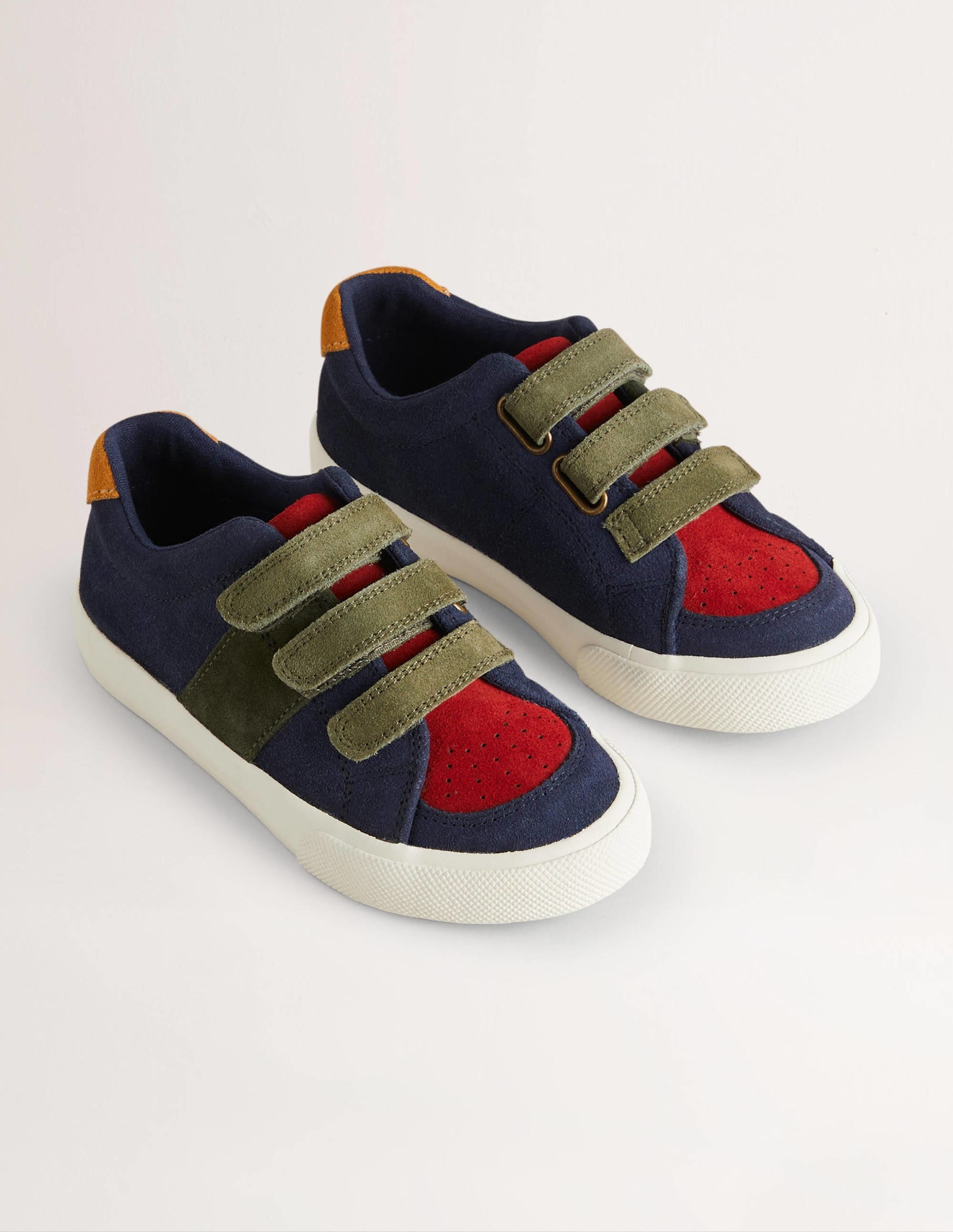 Leather Low Top Sneakers-Multi Colourblock - Image 2