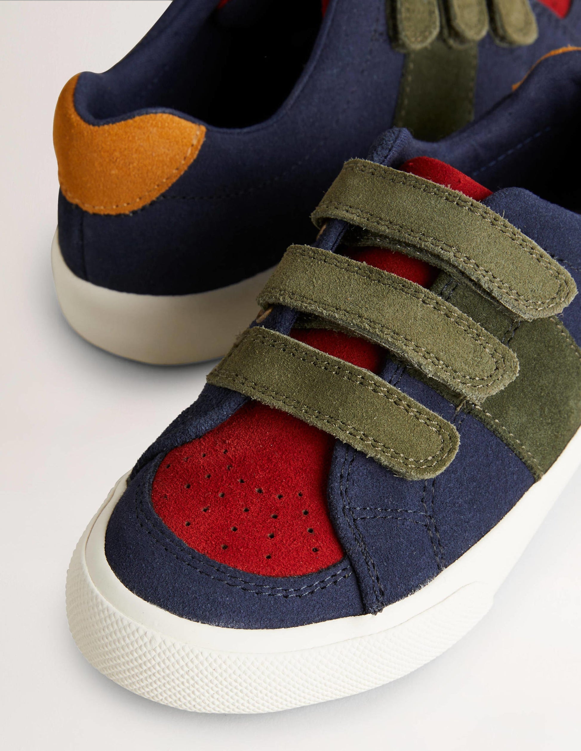 Leather Low Top Sneakers-Multi Colourblock-3