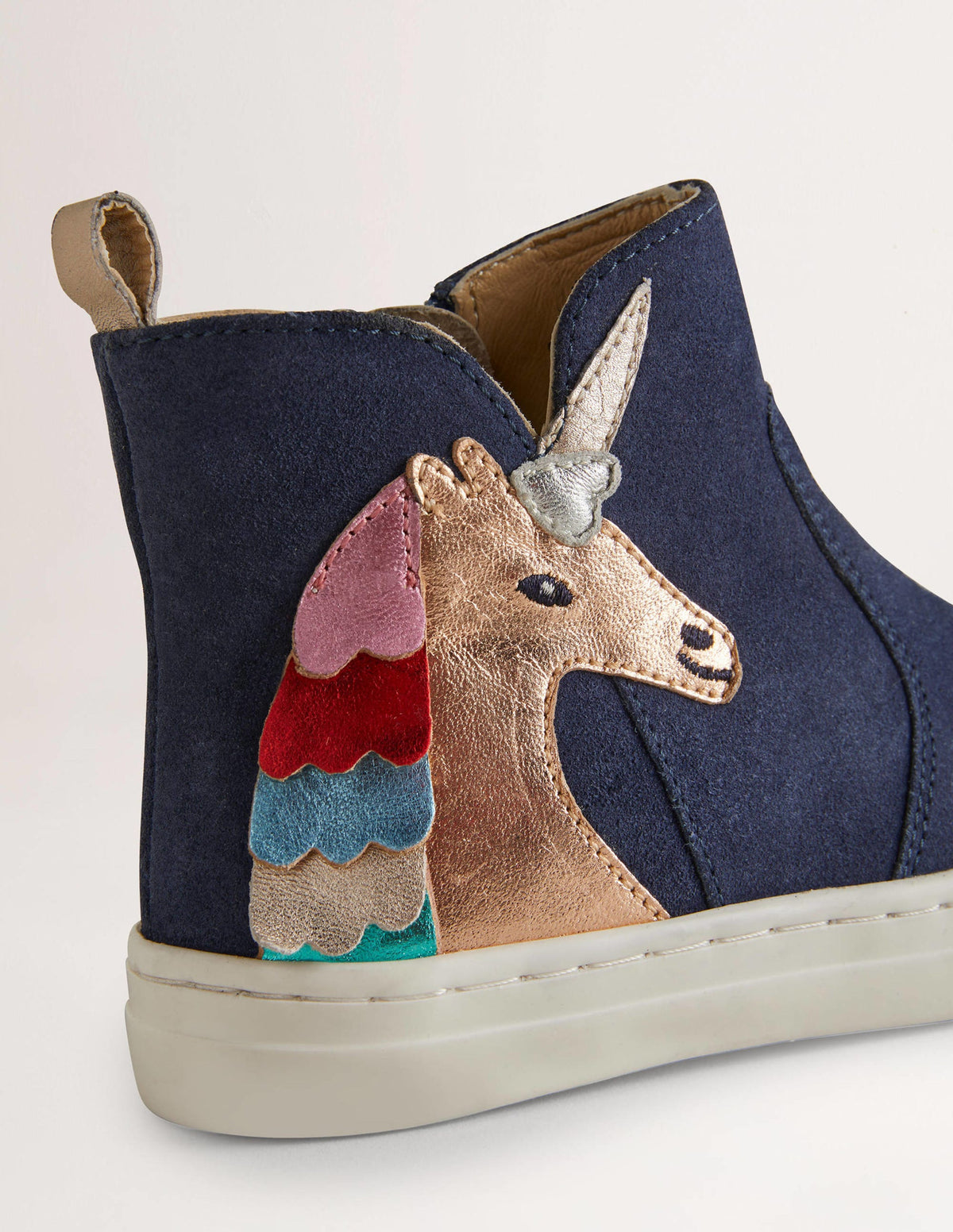 Blue Suede Unicorn Appliqué Boots-Multi Unicorn-3