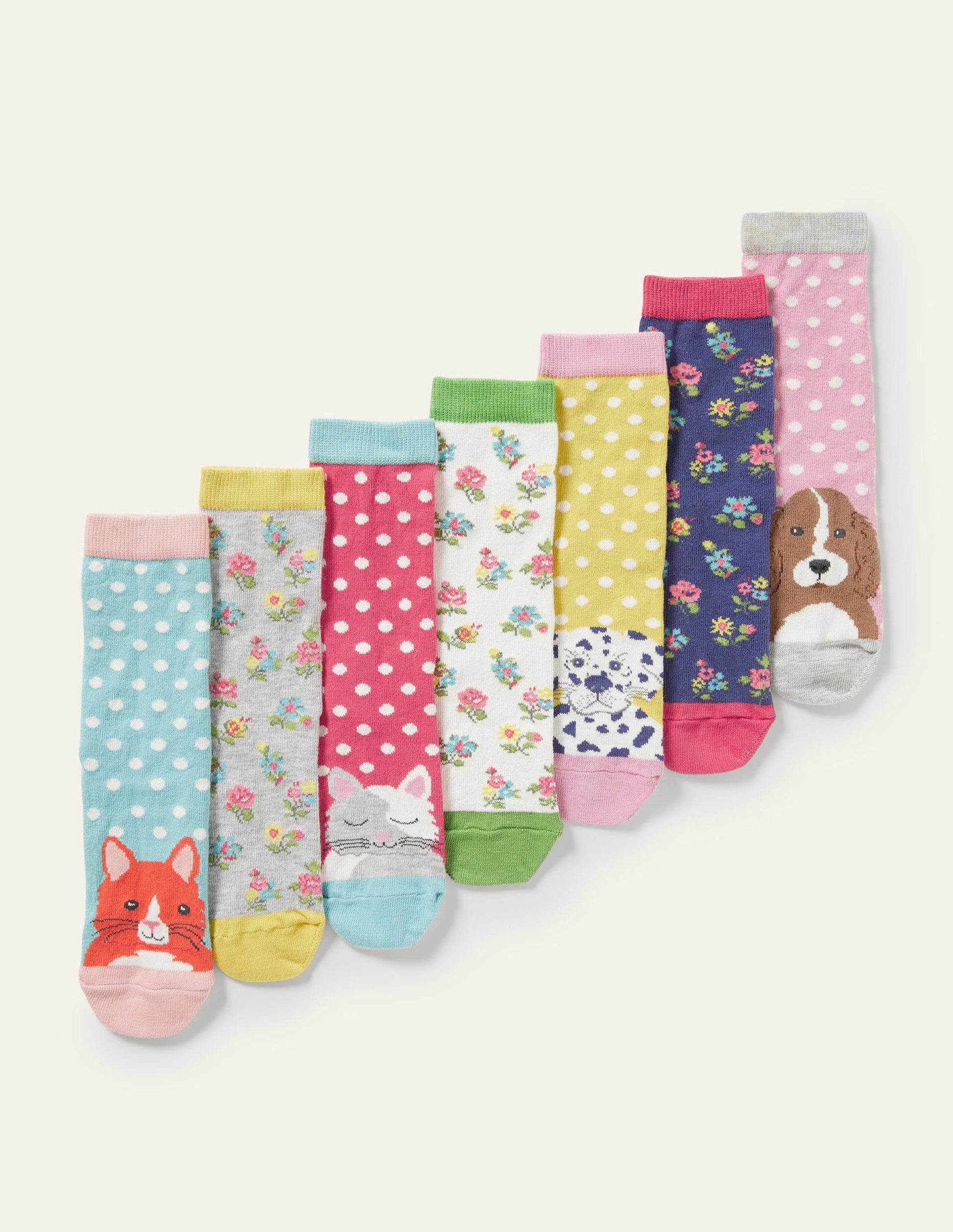 Socks 7 Pack-Multi Floral Pets-1