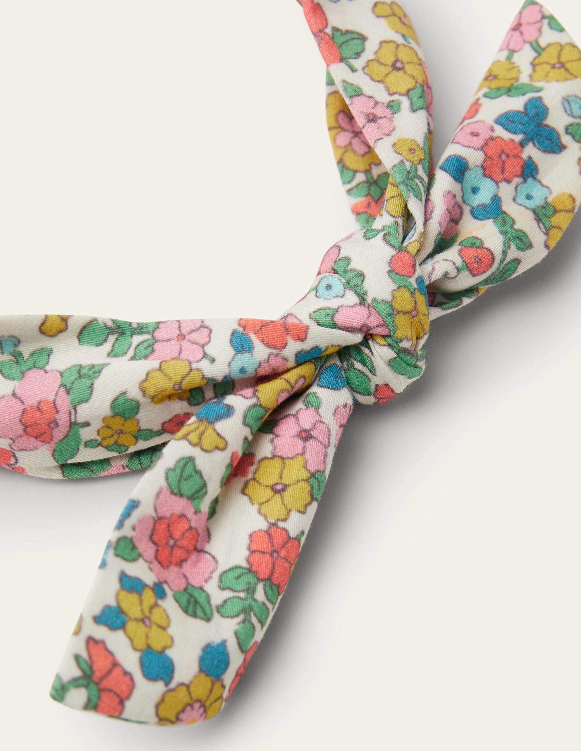 Knot Bow Headband-Ivory Vintage Flowerbed - Image 2