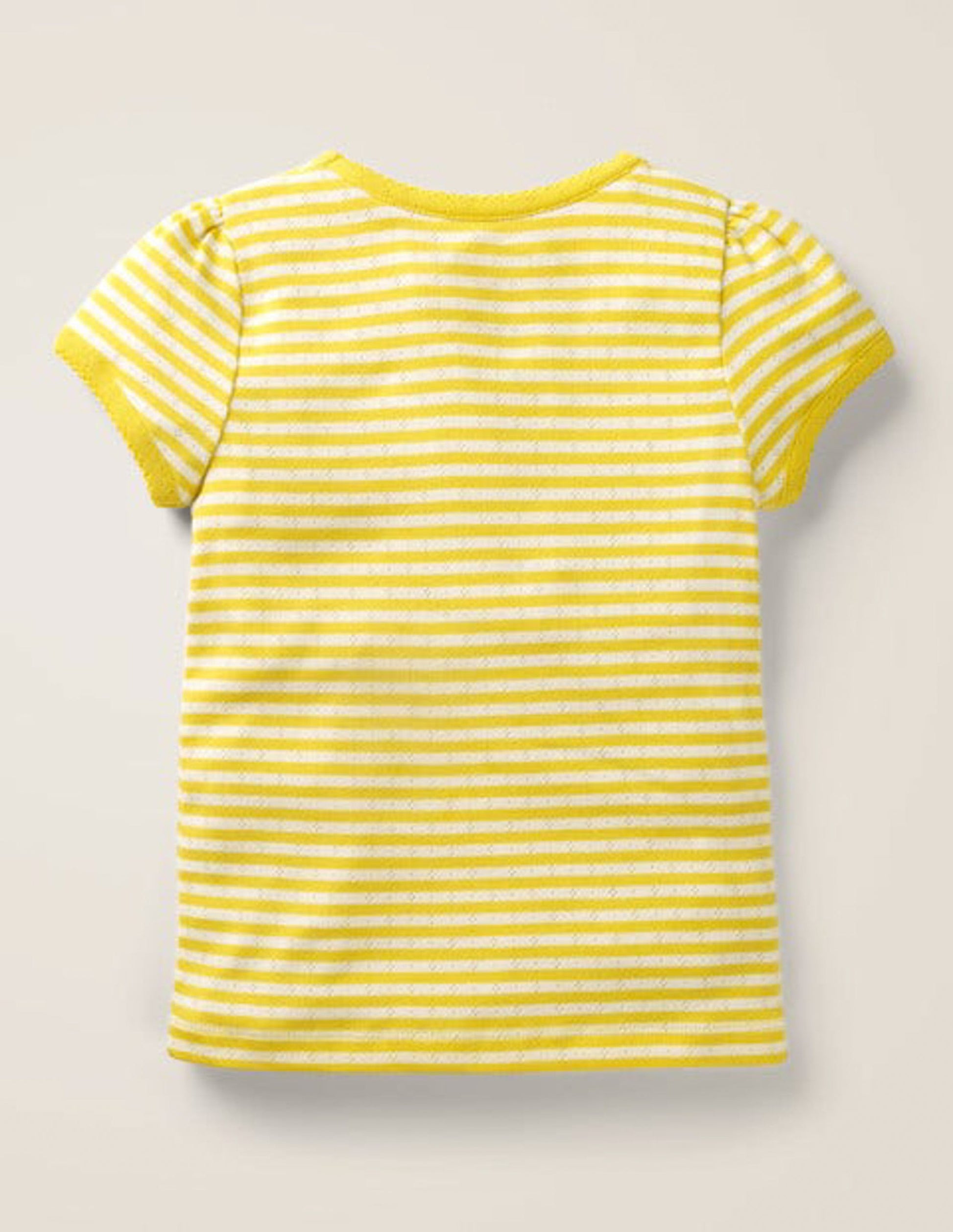 Short-Sleeved Pointelle Top-Daffodil Yellow/Ivory-2