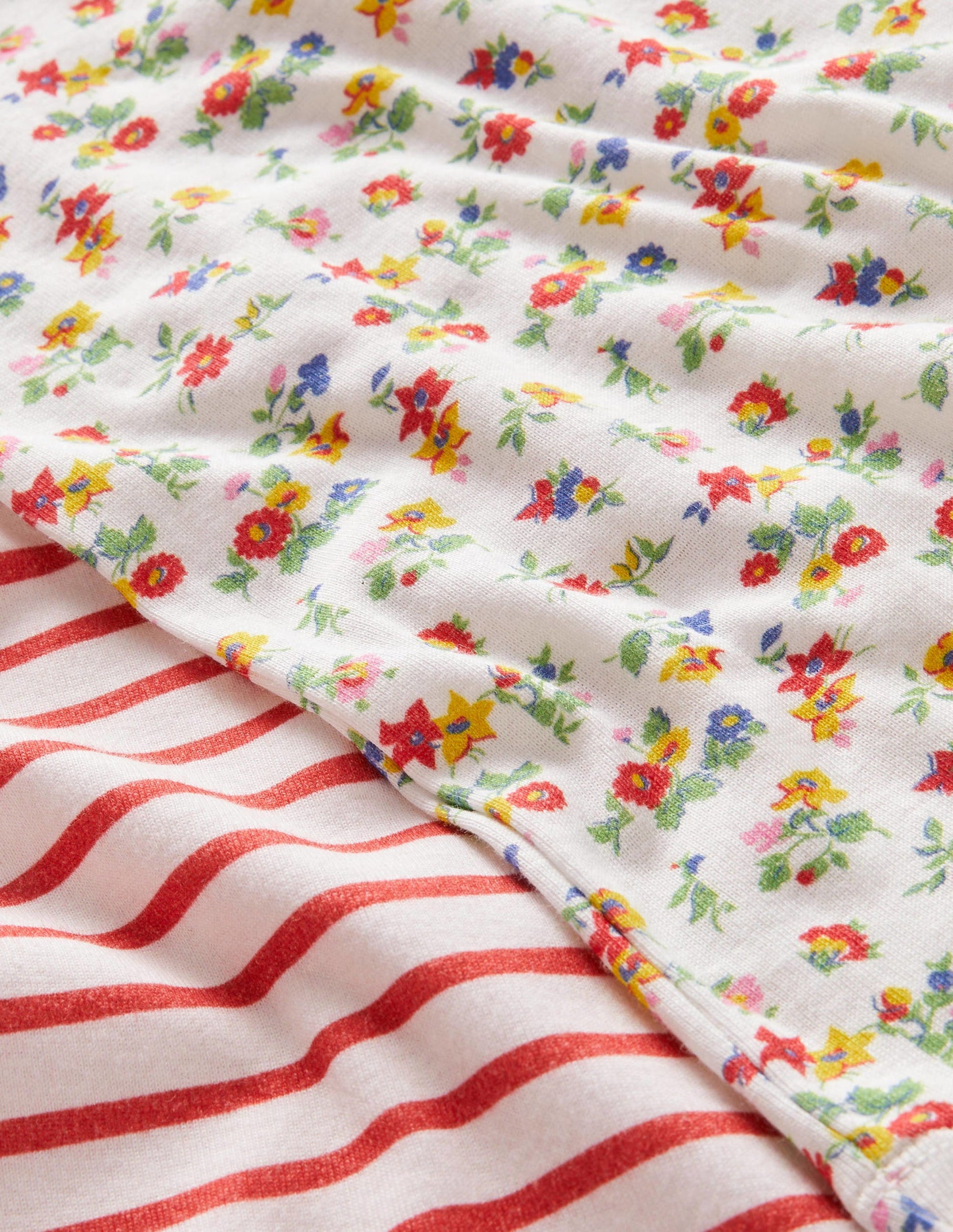 Twin Pack Short John Pajamas-Multi Patchwork Floral-4