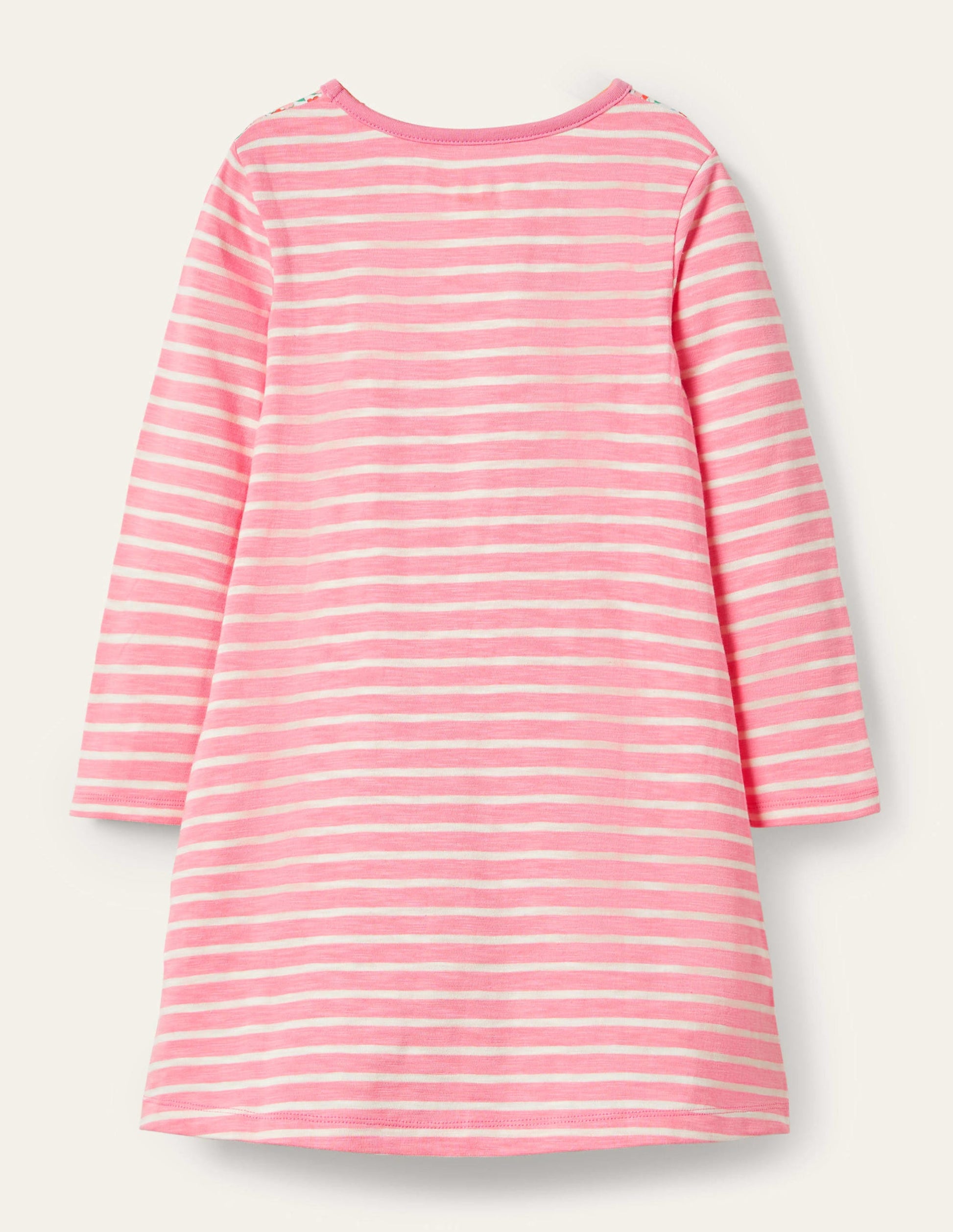 Pink Heart Fun Pocket Jersey Dress-Formica Pink/ Ivory-3