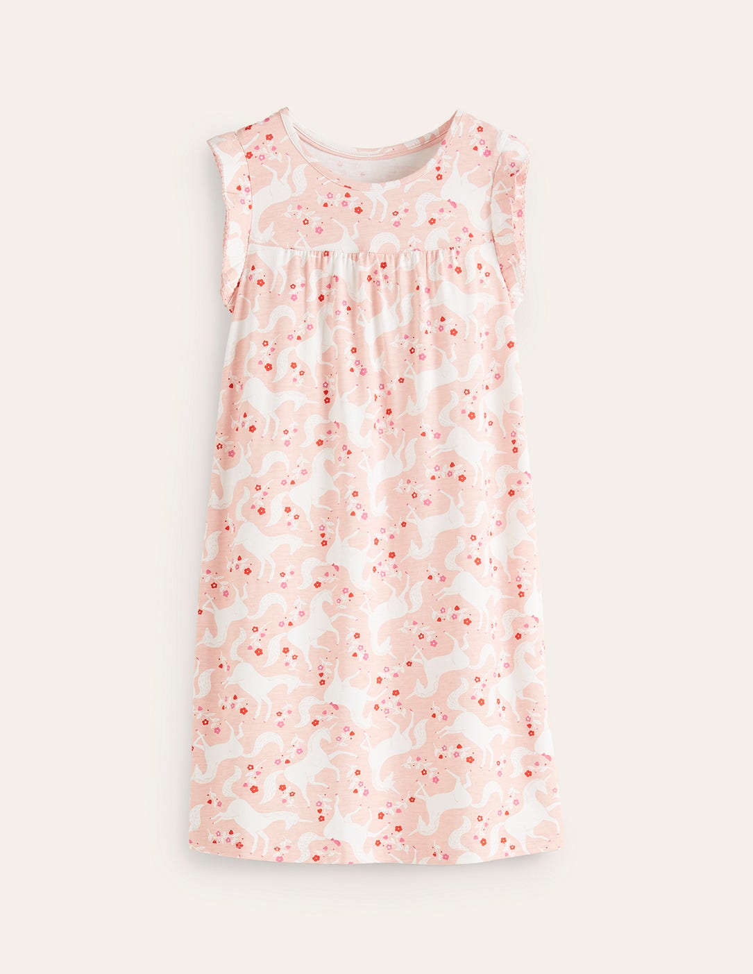 Printed Nightgown-Boto Pink Unicorn Floral - Image 1