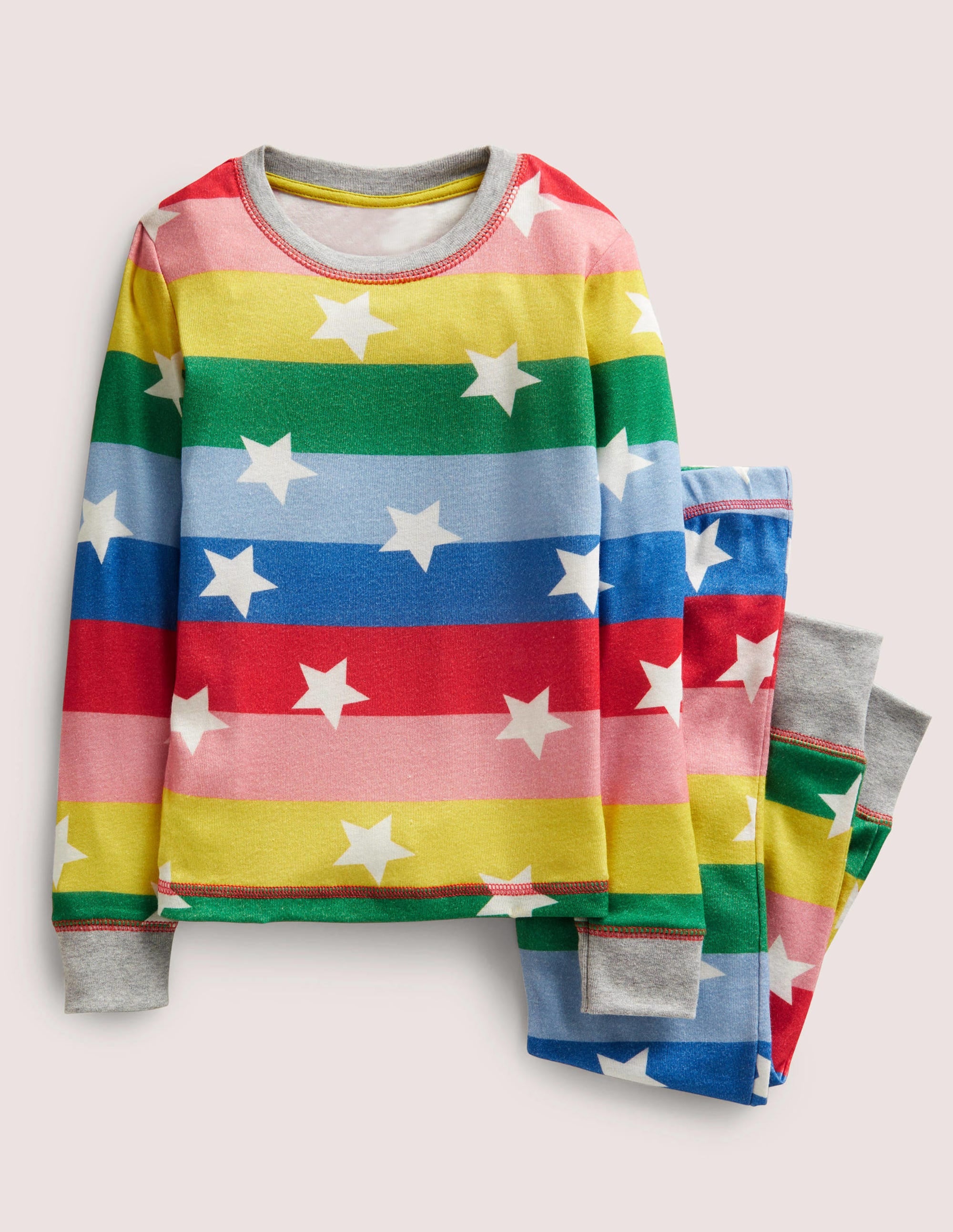 Snug Glow-In-The-Dark Pajamas-Multi Rainbow Star - Image 1