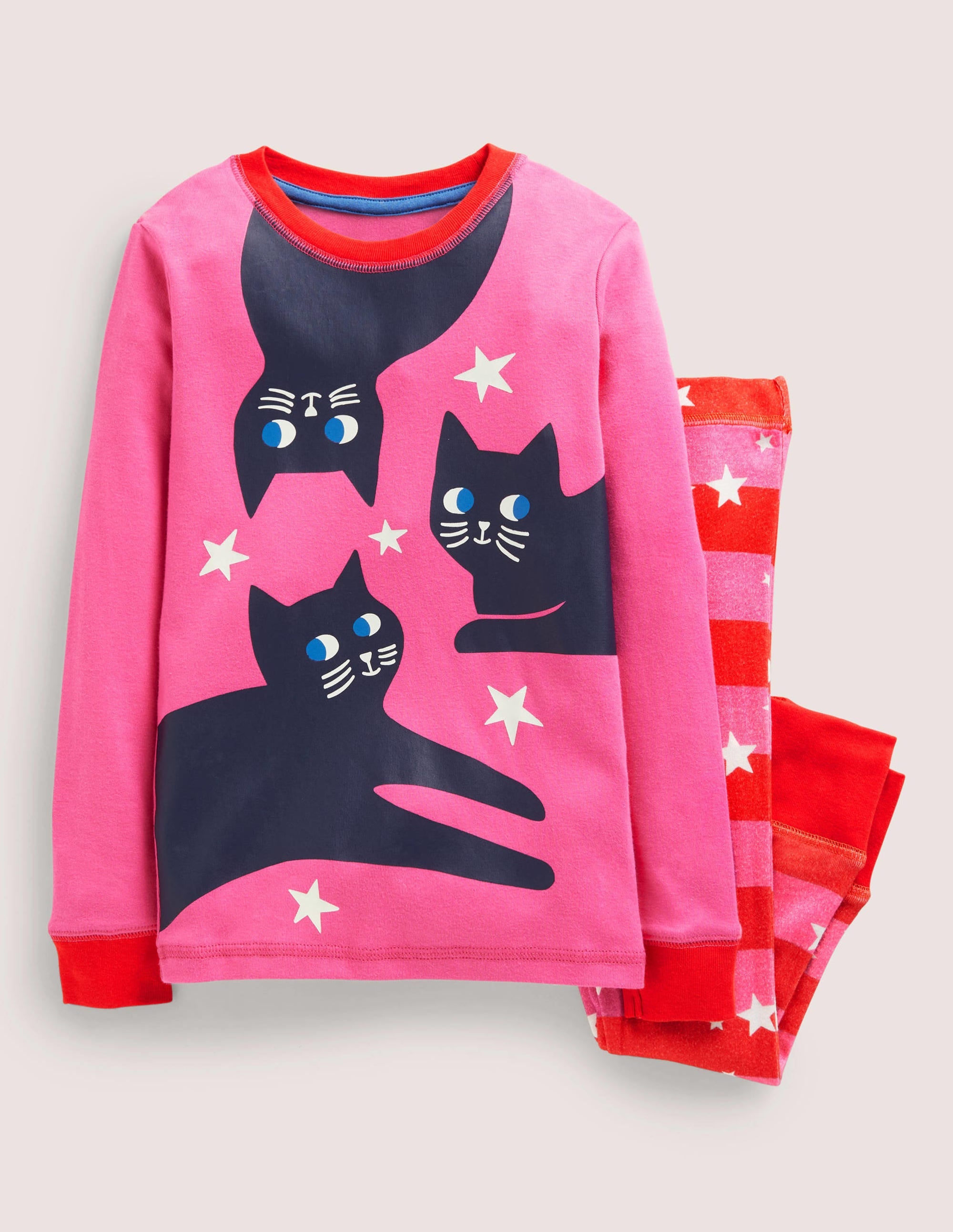 Pink Cats Glow-in-the-dark Halloween Pajamas-Tickled Pink Cats - Image 1